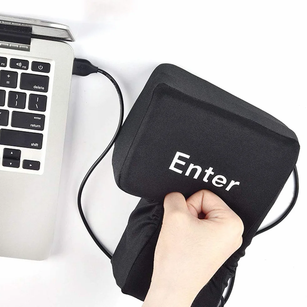 Wudaizhi Wejdź na poduszkę USB Unbreakable Big Enter Button Rzuca poduszkę z komputerem USB Wejście Klucz do Poduszka Biurko