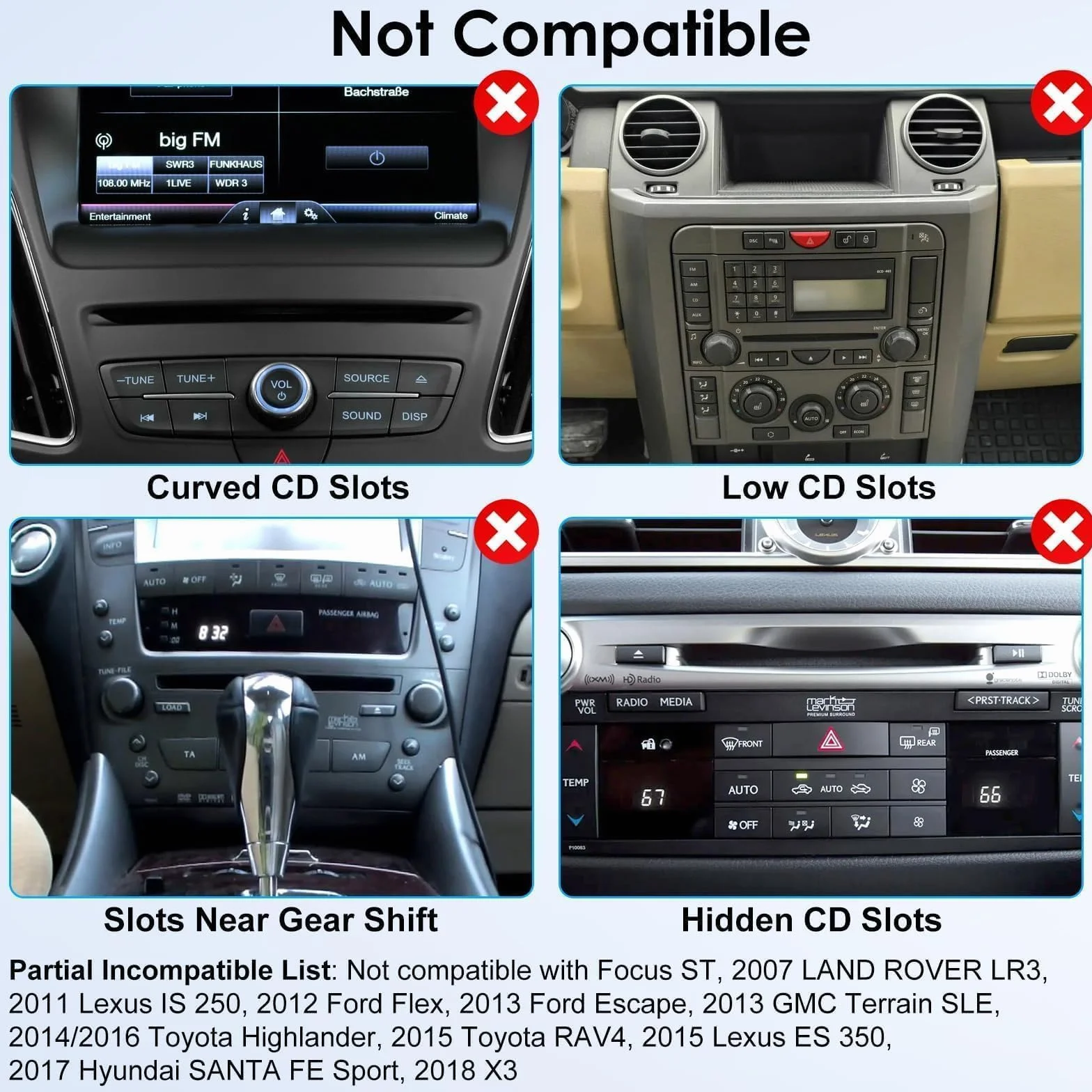EEEKit Uchwyt do gniazda CD na ekran CarPlay, uchwyt do odtwarzacza CD i GPS obrotowy w 360°, kompatybilny z 7–10 calowymi przenośnymi monitorami, radioodbiornikami i ekranami stereo samochodowymi