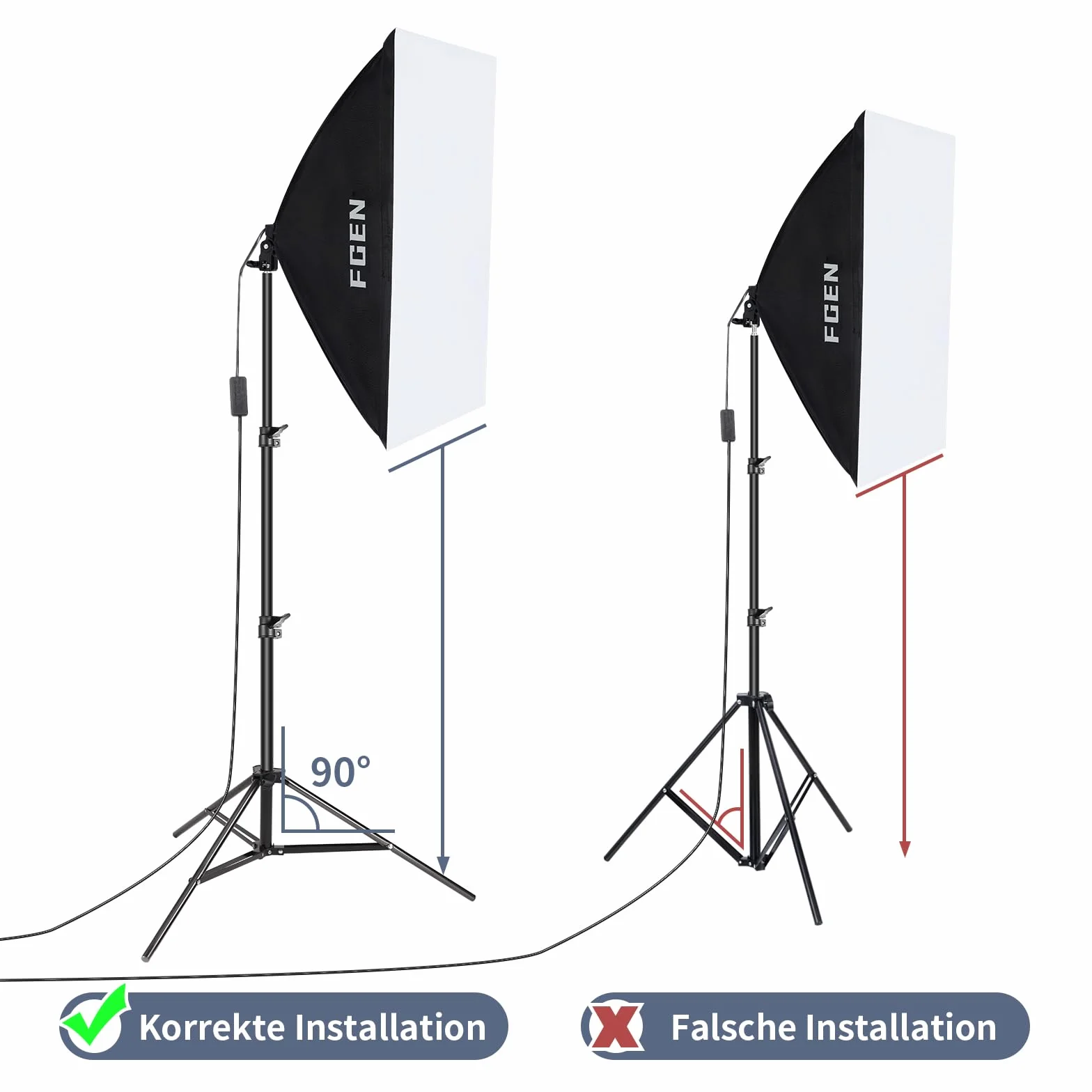 135W Softbox 5500K,2×50×70 cm fotograficznego Softbox con E27 | Statyw 2 m do fotografii produktowej, portretów i studia fotograficznego.