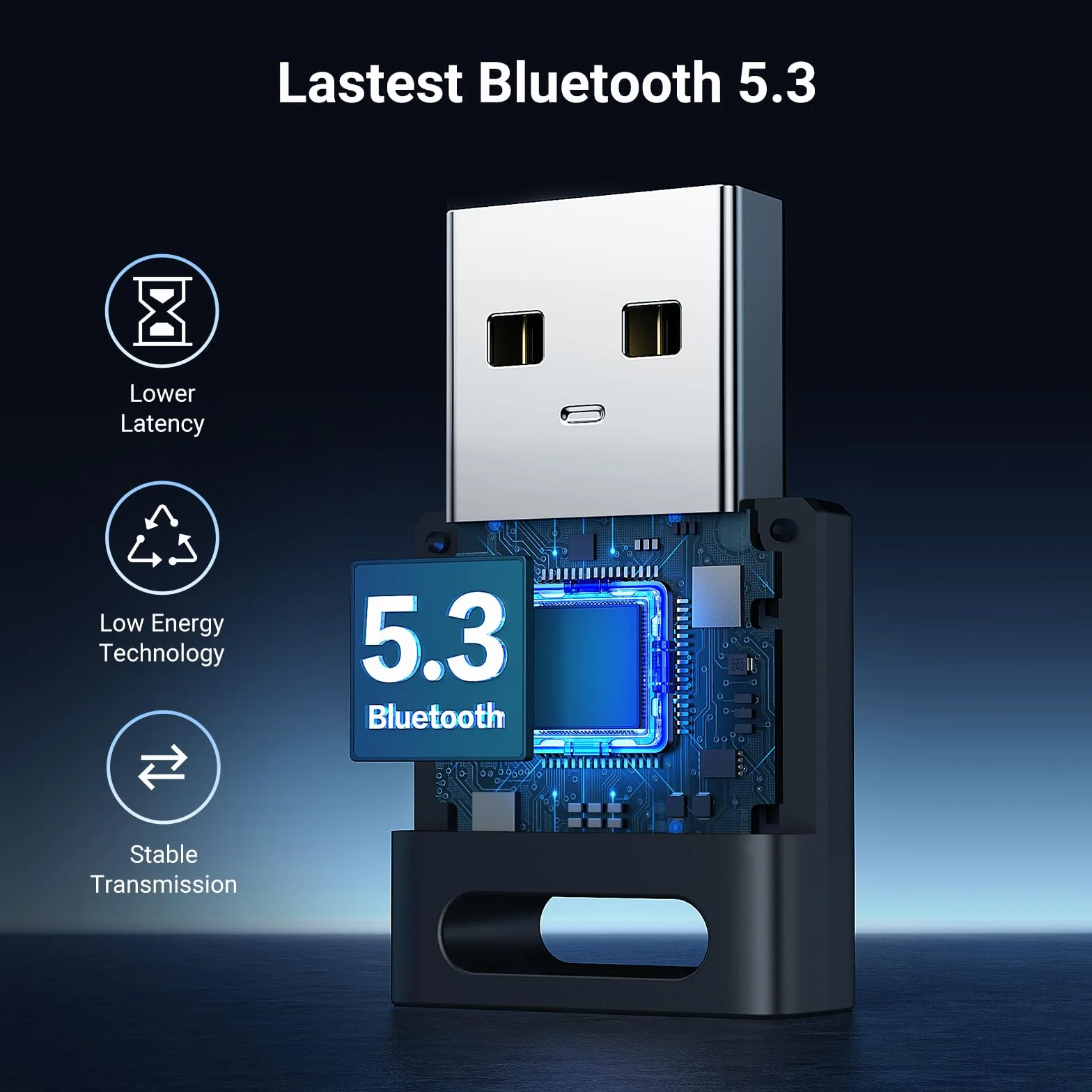 UGREEN Adapter Bluetooth 5.3 USB Klucz Sprzętowy do PC Windows 11/10/8.1