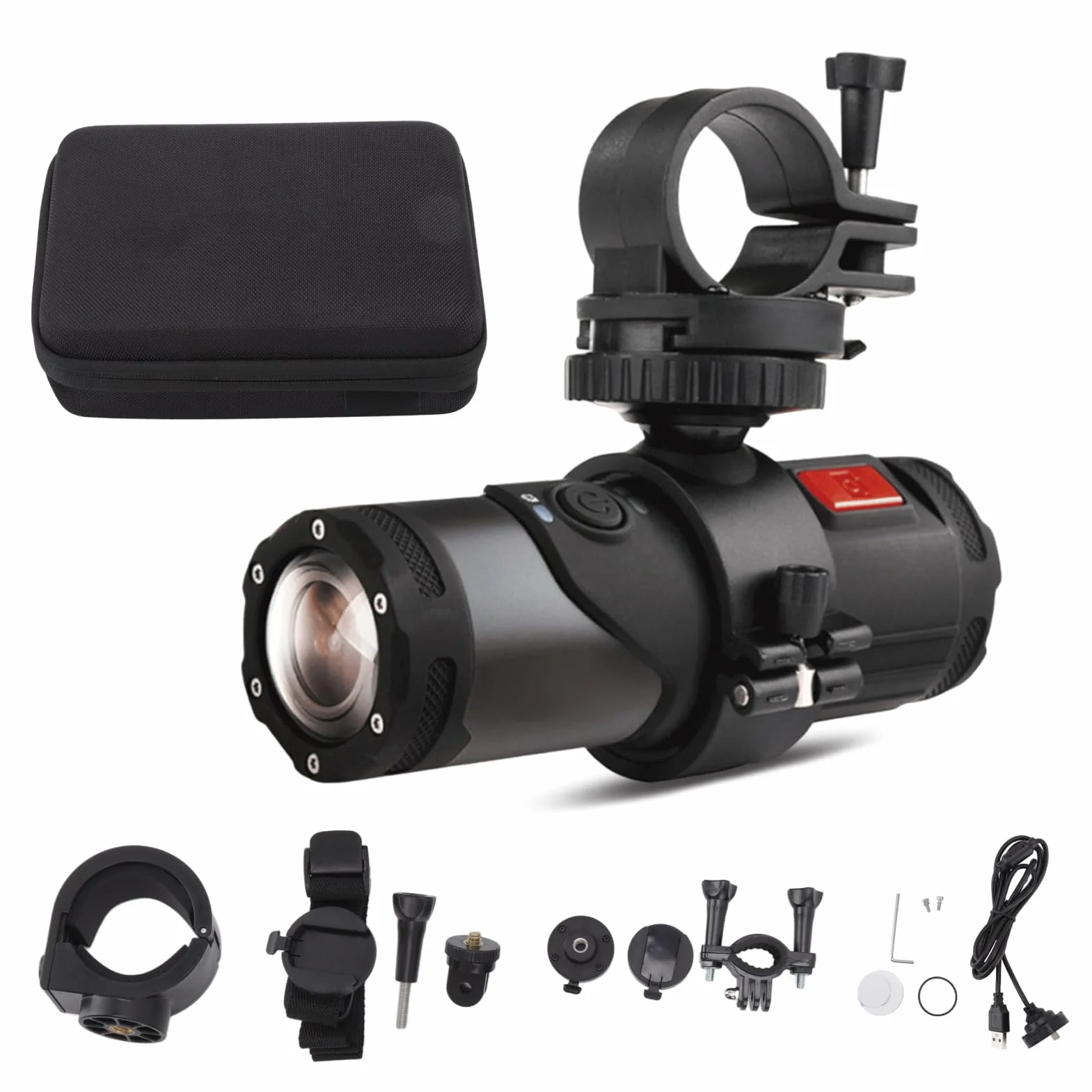 Wodoodporna Kamera Sportowa 4K HD WiF, Zewnętrzna Kamera Sportowa ze Stojakiem na Rower i Czujnikiem G, Kamera Rowerowa o Szerokim Kącie 170 ° Rejestrator Wideo do Nurkowania na Motocyklu