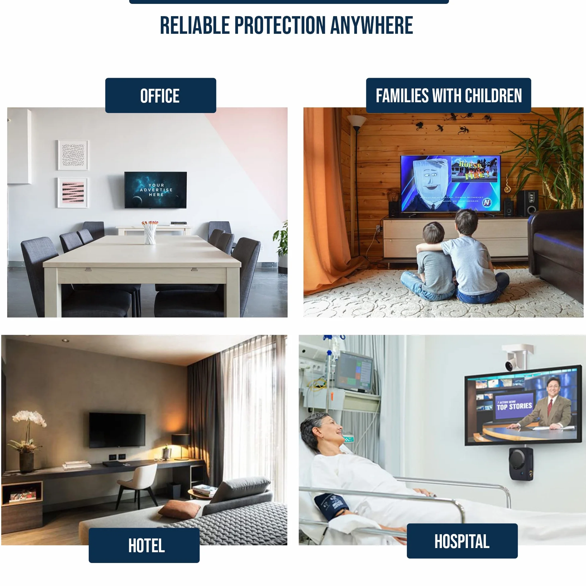 LEYF Ochraniacz ekranu do telewizora o przekątnej 109 cm (42"), zawieszany i zamocowany, ochrona przed uszkodzeniem, folia telewizyjna do telewizorów LCD, LED, 4K OLED i QLED HDTV