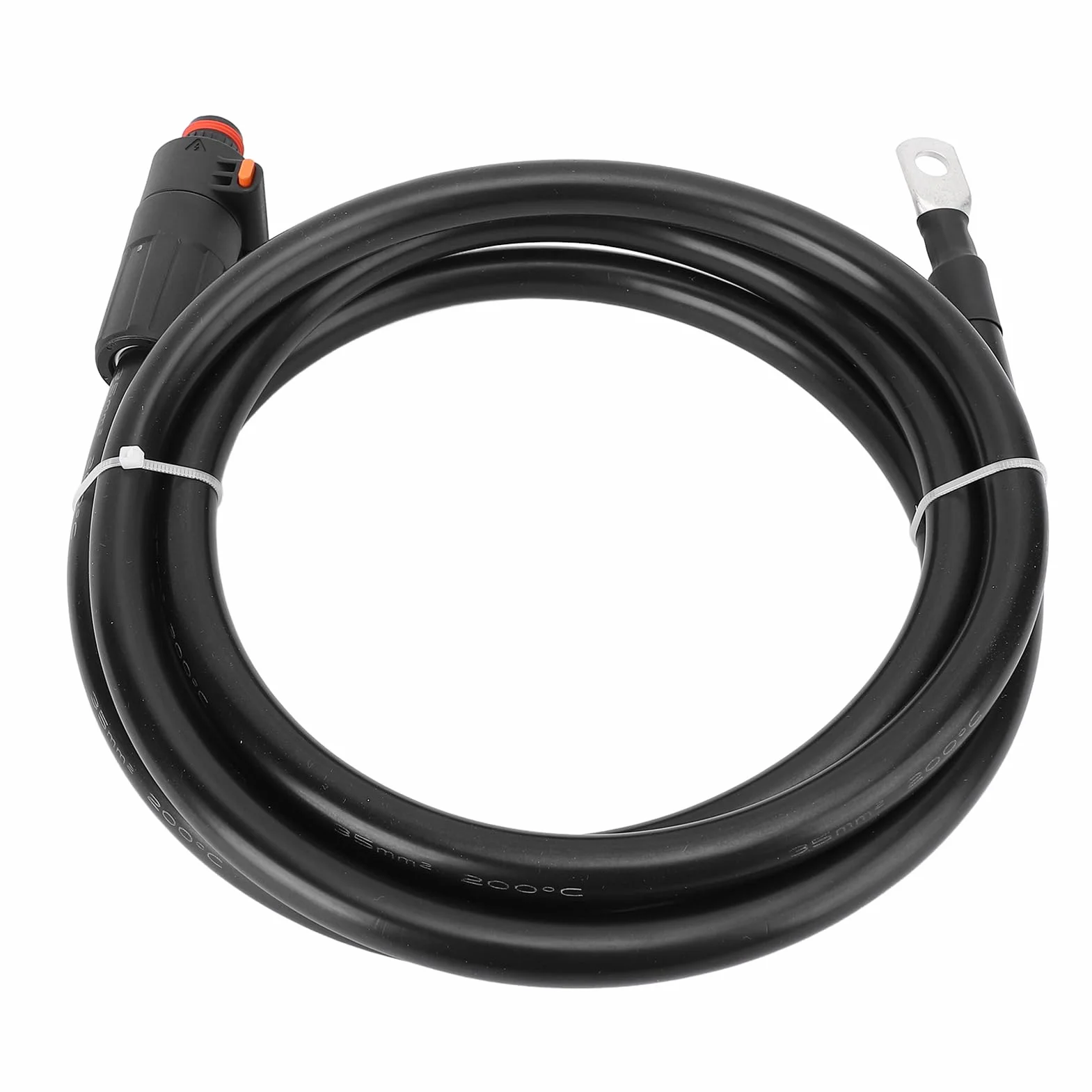 Kabel Falownika Akumulatora Miedziany Silikonowy Przewód Zasilający SC35 8-zaciskowy Czarny Prosty Wtyk Elastyczne Połączenie do Motoryzacji Słoneczna łódź Morska RV Samochód Motocykl (1,5m)
