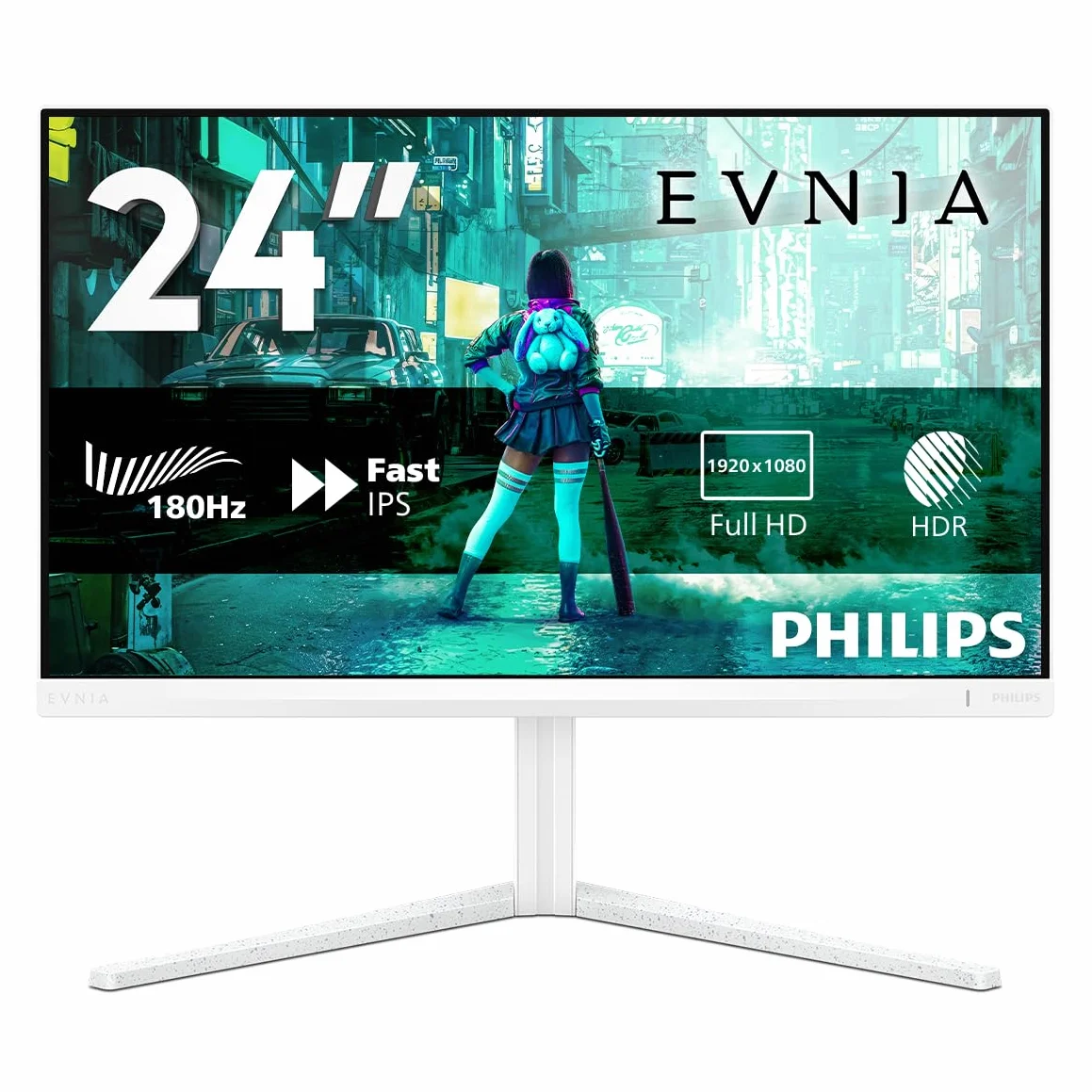 Philips 24M2N3201A - 24-calowy monitor gier Full HD, 180 Hz, 1 ms GtG, FreeSync Prem., G-Sync comp. (1920x1080, 2X HDMI, DisplayPort) Biały