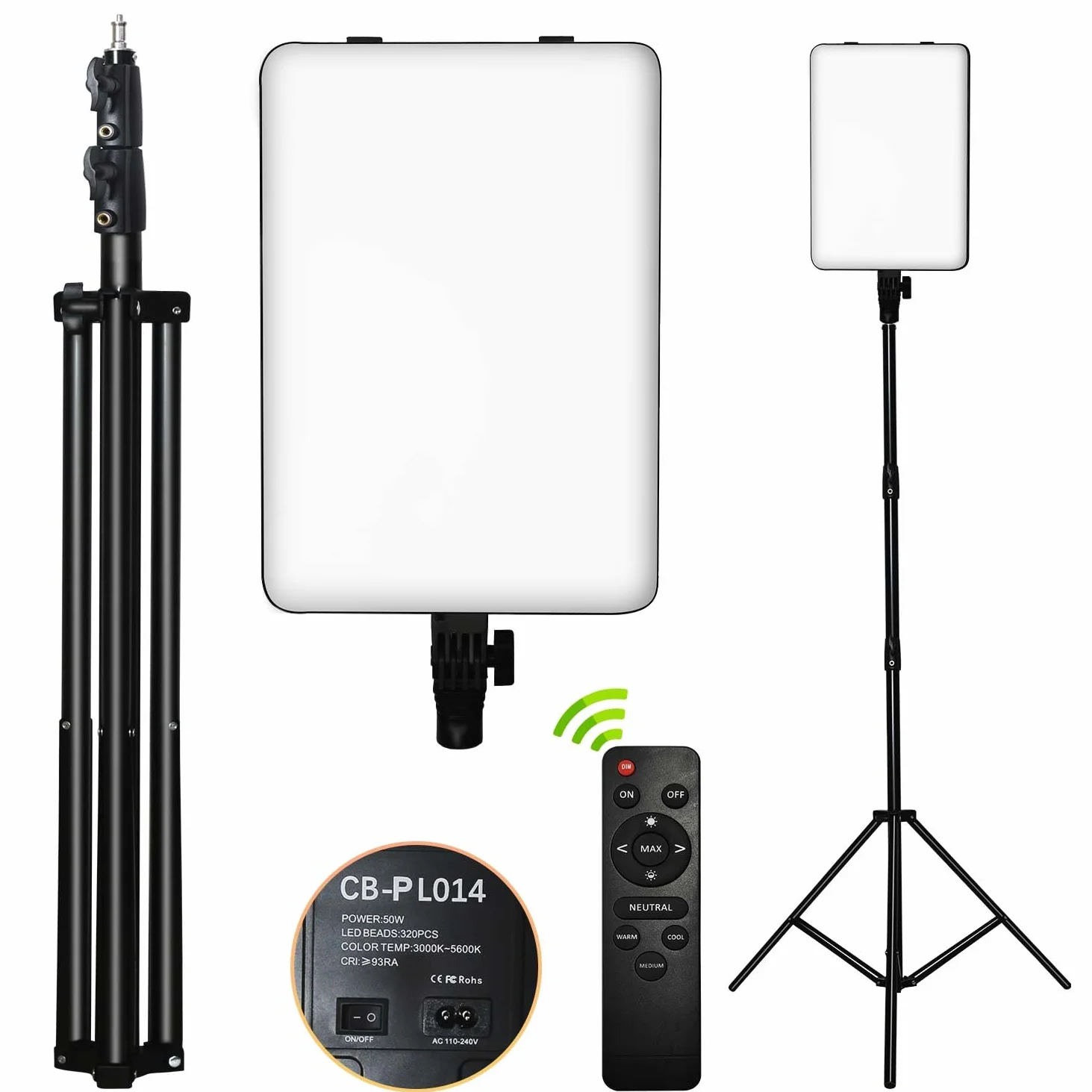 Lampa LED 14 cali panel ze statywem 236,5 cm wysokości, światło studyjne, popularny statyw aluminiowy, do wideo, makijażu, fotografii, TikTok