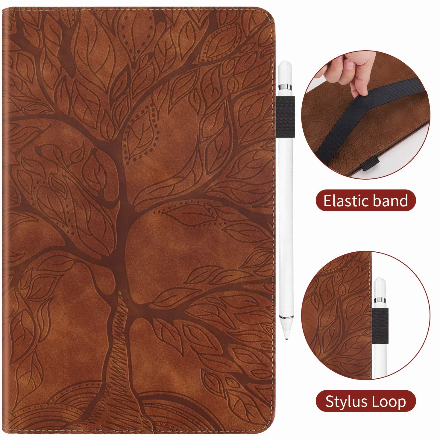 Etui iPad Pro 12.9 6. i 5. generacji (2022/2021/2020) Ultra Slim PU Pokrowiec ochronny na tablet z funkcją stojaka, etui z uchwytem na iPada Pro 12.9 2022/2021/2020 Brązowy