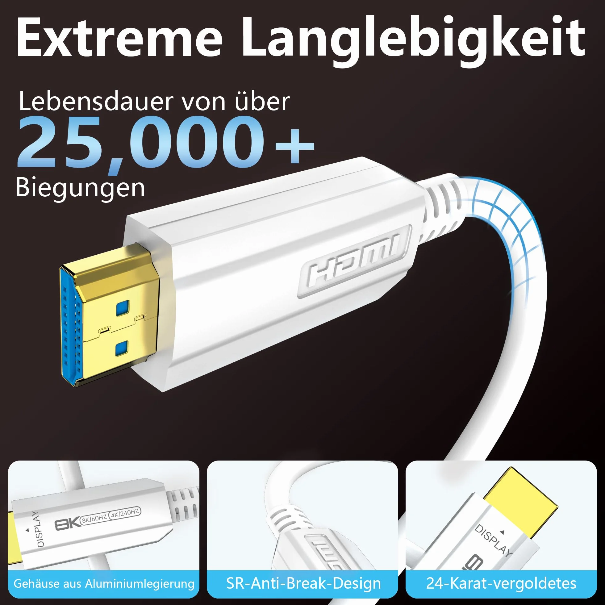 Kabel z włókna szklanego HDMI 10 m 20 m, kabel HDMI 2.1