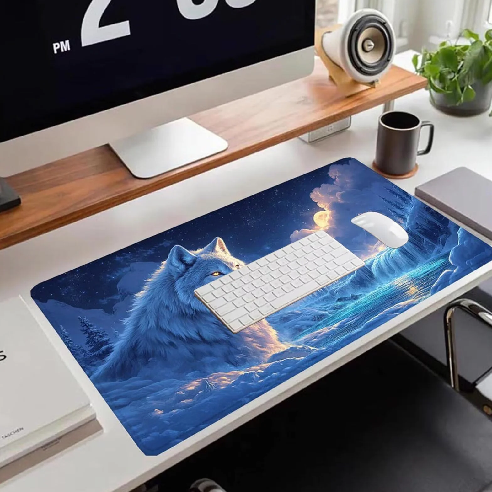 Gamingowa podkładka pod mysz 1200 x 600 x 3 mm, XXL, wodoszczelna, odporna na ścieranie, z przyszytymi krawędziami, niebieska, podkładka na biurko, poprawia prędkość i precyzję, do komputera, laptopa