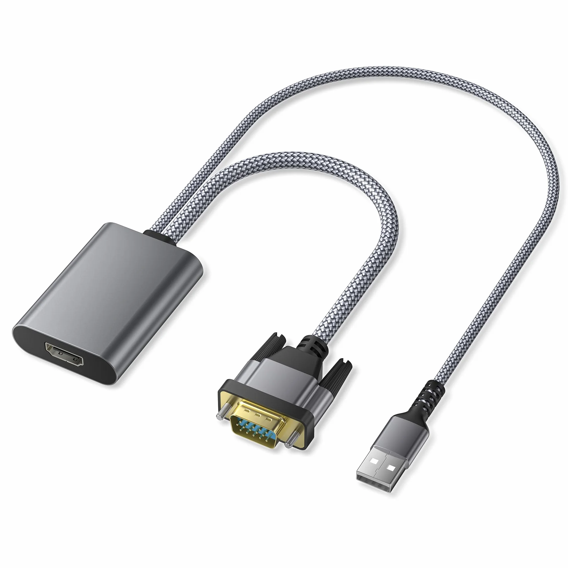 Elebase Adapter VGA na HDMI 1080P konwerter kabla z audio męski VGA żeński HDMI