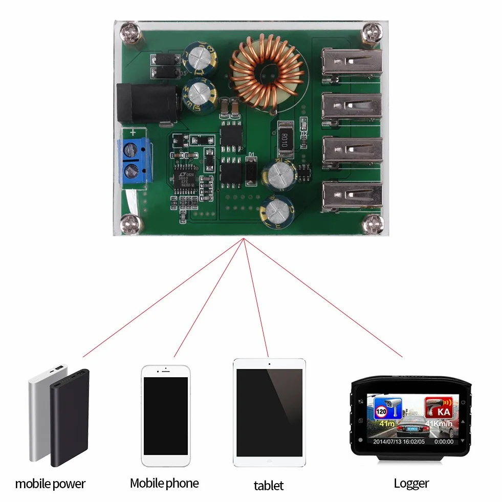 Konwerter DC-DC Step-Down 7-60 V do 5 V 5 A 4 USB wyjście