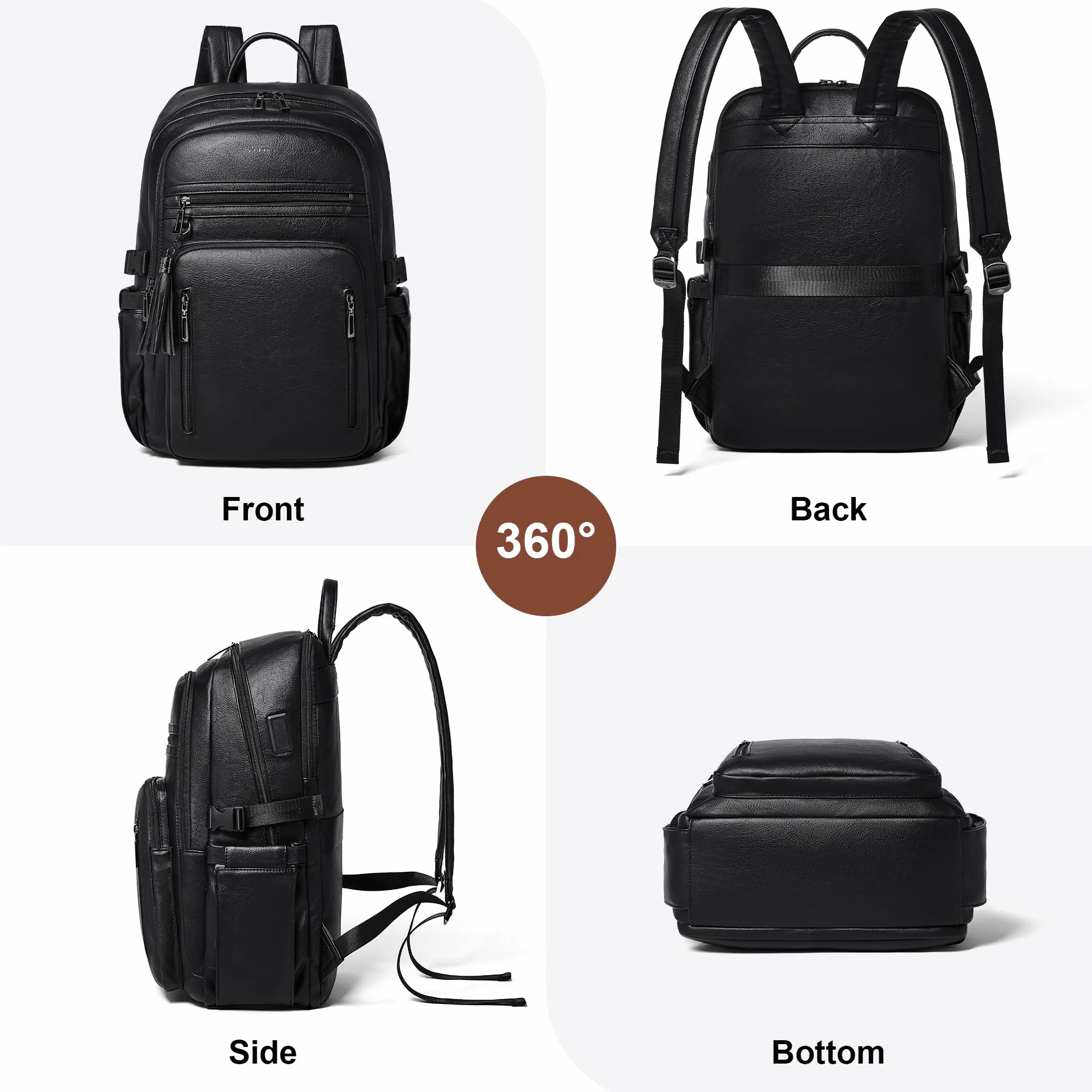 Shrrie Plecak podróżny do kabiny samolotowej 28L,Bagaż podręczny pod siedzeniem,Plecak na laptopa 17 cali z portem USB,Torba biznesowa i codzienna praca,Idealny do podróży i szkoły, Dwukolorowy czarny