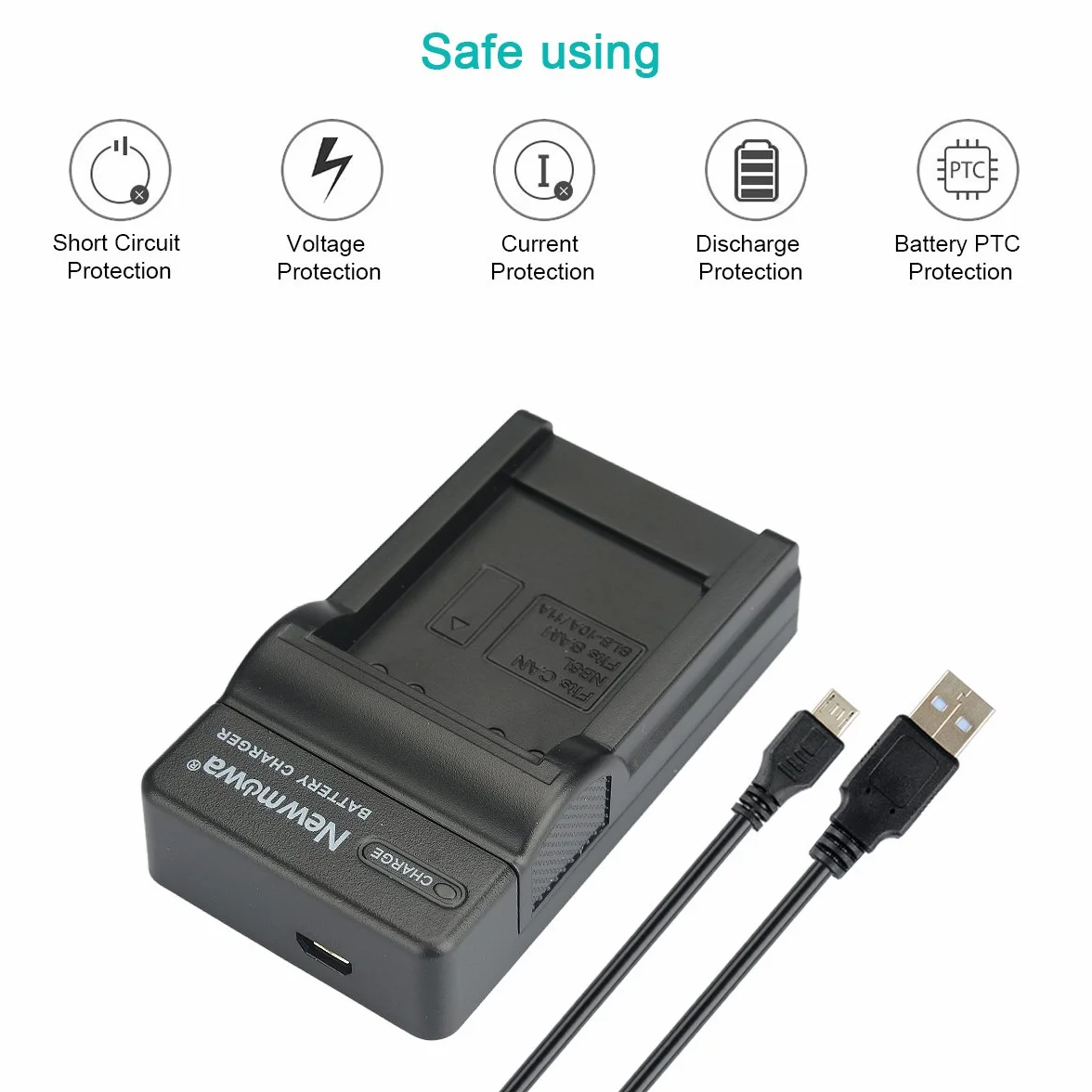 Newmowa® SLB-10A bateria zapasowa (2-pak) i przenośna ładowarka USB zestaw do Samsung SLB-10A, JVC BN-VH105 i Samsung ES50, ES55, ES60, EX2F, HMX-U10, HMX-U20, HZ10W, HZ15W