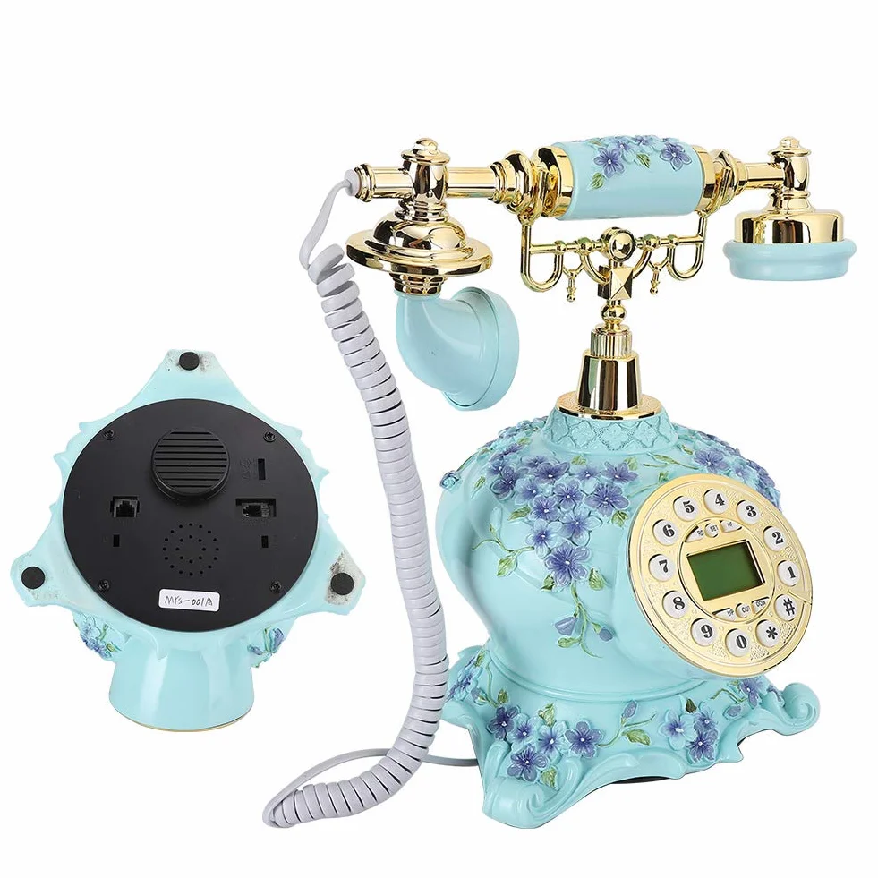 Telefon retro, styl europejski Vintage antyczny stary telefon Retro sprzęt stacjonarny do domowego biura, klasyczny telefon stacjonarny na biurko do biurek w domowym hotelu