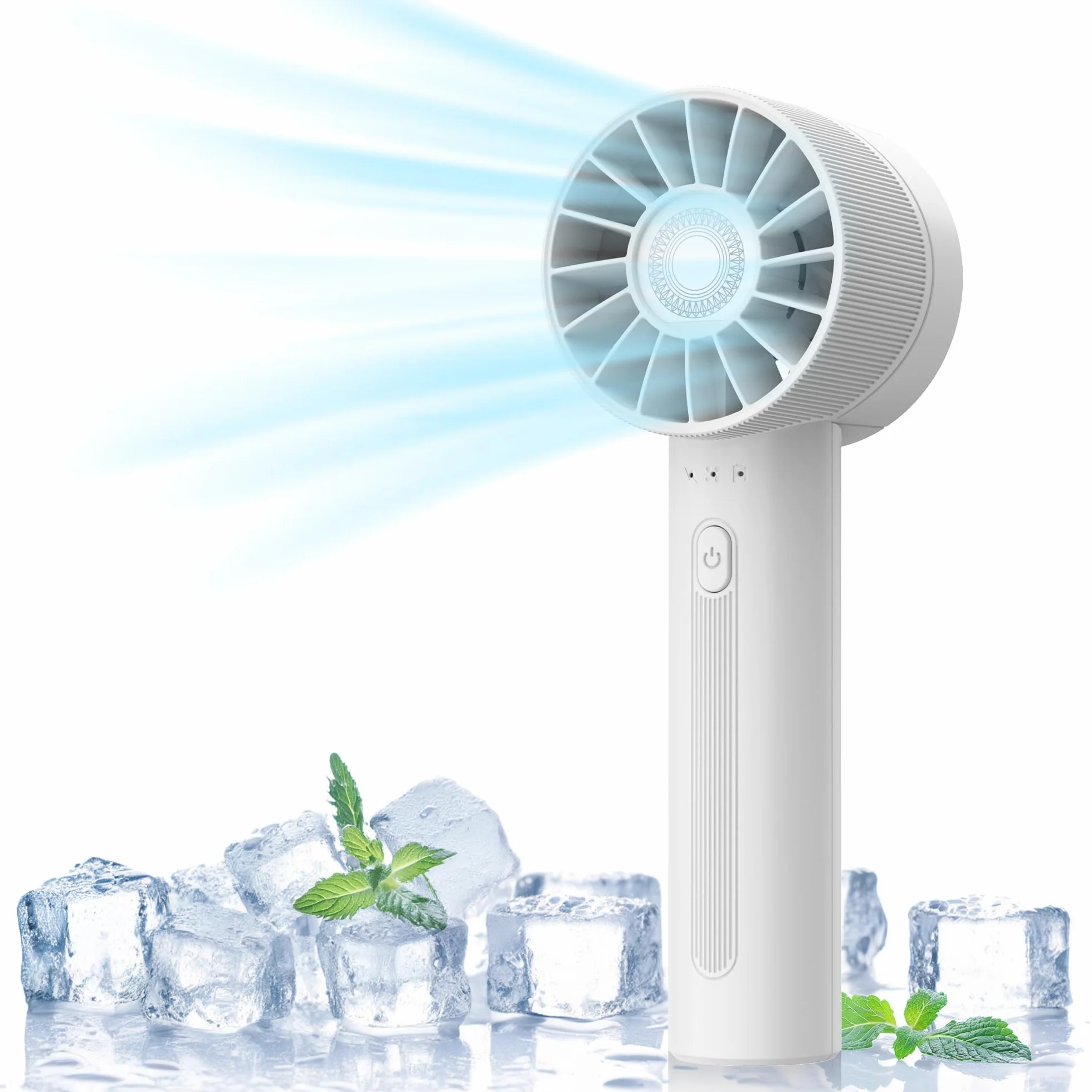 ITSHINY Mini wentylator, przenośny wentylator ręczny, wydajny wentylator ręczny, mini wentylator z ładowanym przez USB, konstrukcja z 4 prędkościami, lekki wentylator do domu, biura, podróży