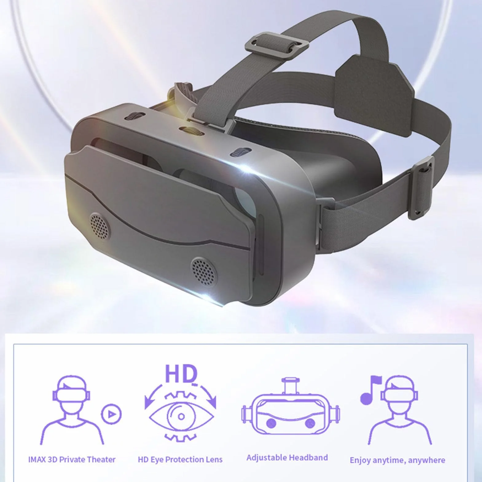 5 Pcs Okulary wirtualnej rzeczywisto?ci - Zestaw s?uchawkowy VR dla Androida | Okulary HD VR Zestaw s?uchawkowy do wirtualnej rzeczywisto?ci do gier VR Filmy, zestaw s?uchawkowy VR do Homraa