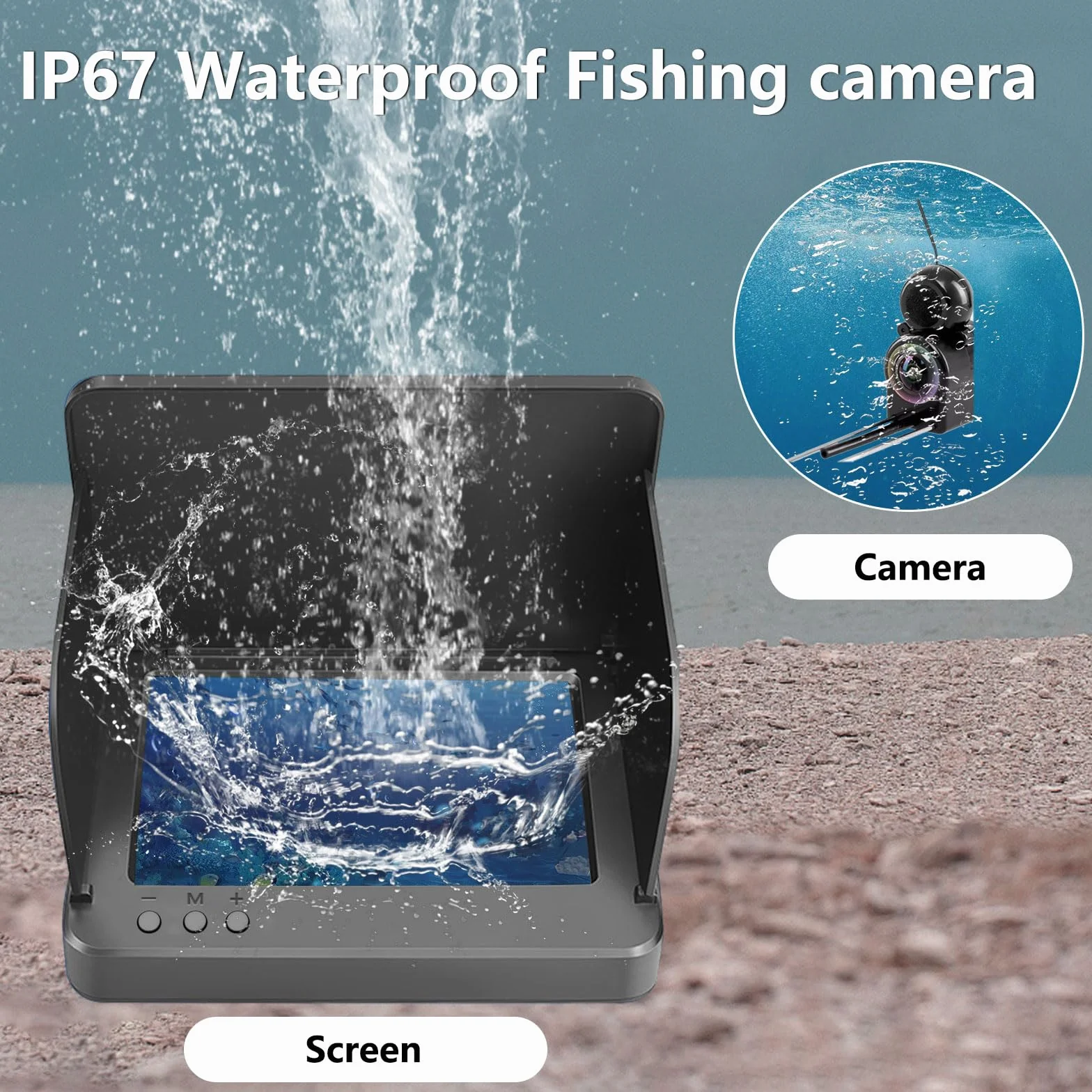 Podwodna kamera wędkarska z wyświetlaczem 4,3", przenośny FishFinder z noktowizorem, szeroki kąt widzenia 195°, FHD, wodoszczelność IP67, kabel 20 m – do łowienia na lodzie, rzece i łodzi