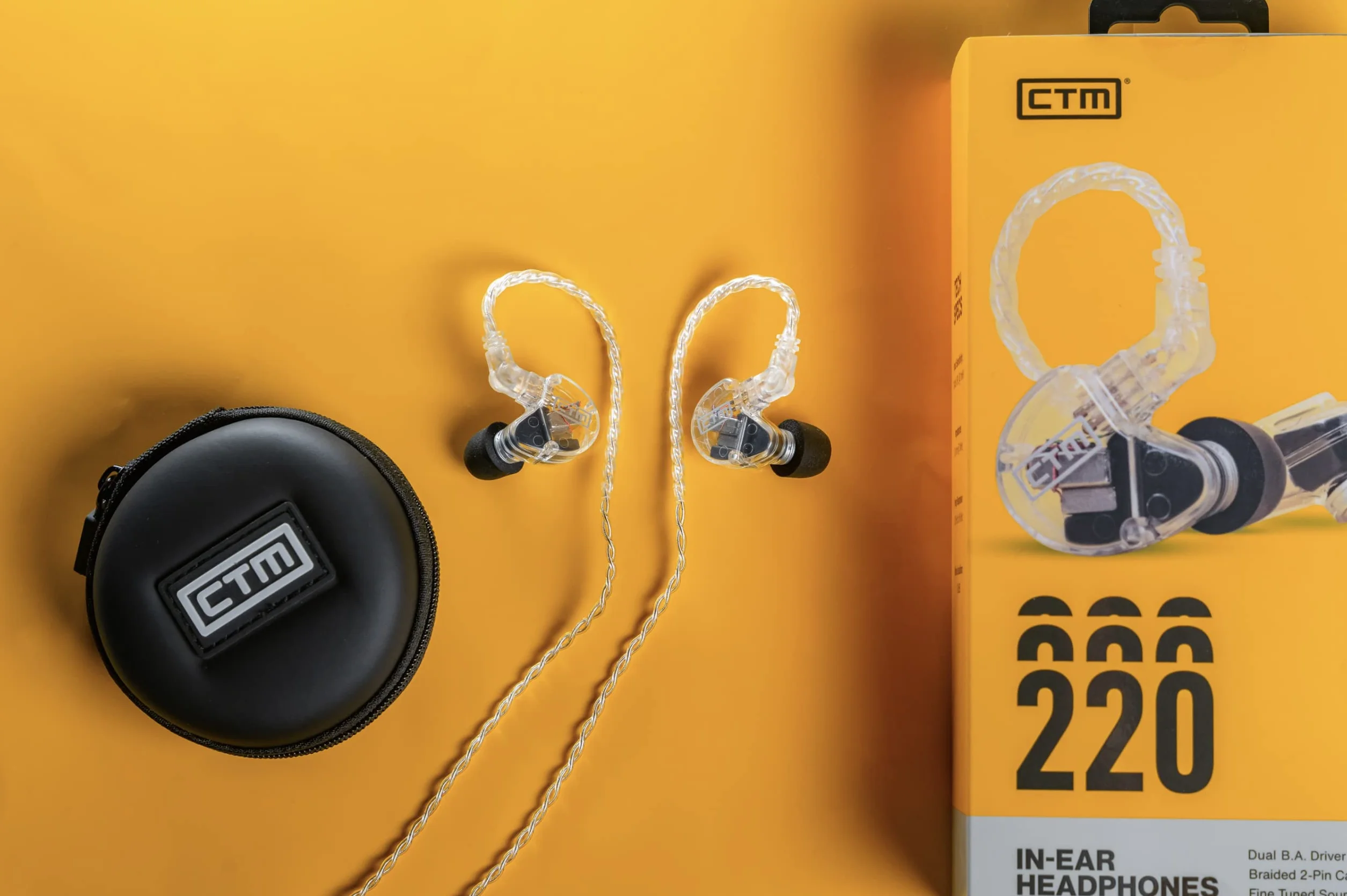 CTM CE220 - Pro Isolating Dual Driver Przewodowe słuchawki douszne od Clear Tune Monitors (przezroczyste)