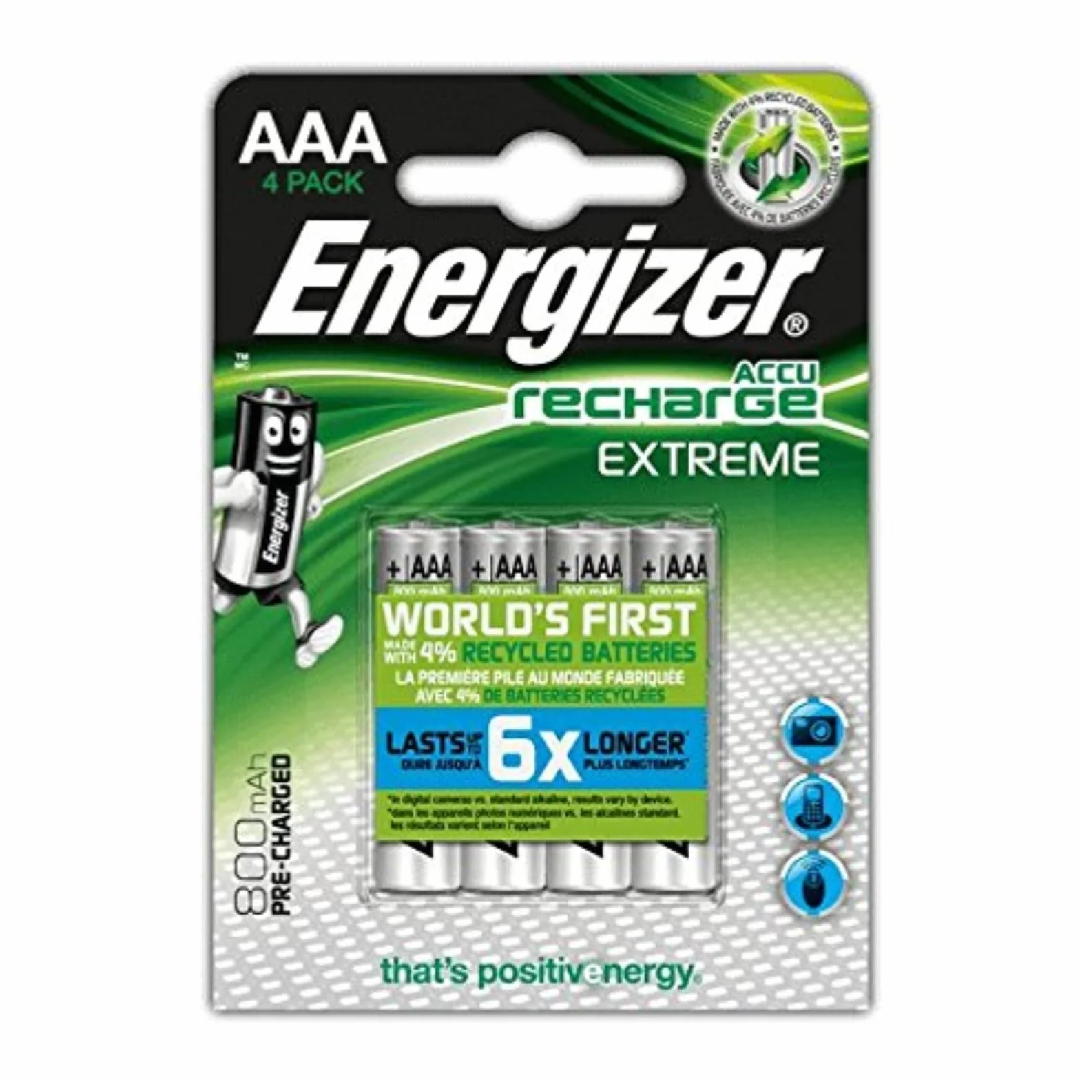 Energizer Recharge Extreme Akumulatory AAA, 4 szt