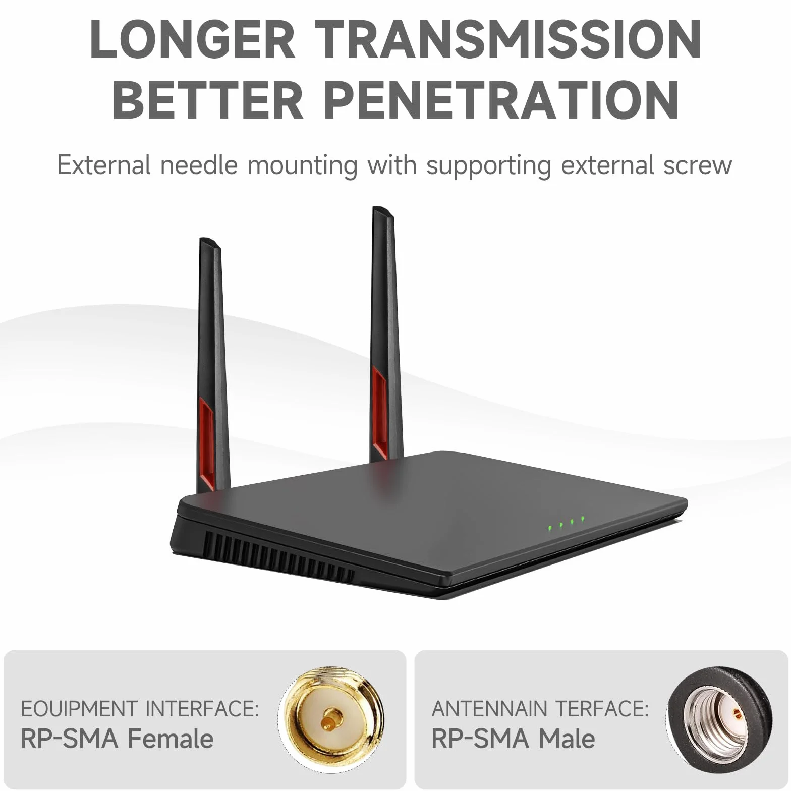 Eightwood Antena WiFi WLAN 2,4 g/5,8 g 10 dBi RP-SMA antena Dualband do PC, płyty głównej, routera, kamery PCI-E, karty sieciowej ASUS RT-AC68u..