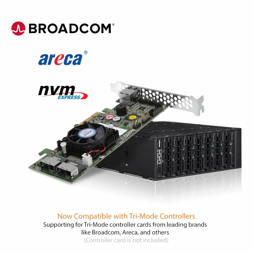 ICY DOCK 8X M.2 NVMe PCIe 4.0 SSD do 8 x SFF-8612 OCuLink (zgodnie z SFF-9402 Rev 1.1) ramka wymienna (kompatybilna z Tri-Mode) - ToughArmor MB873MP-B V2