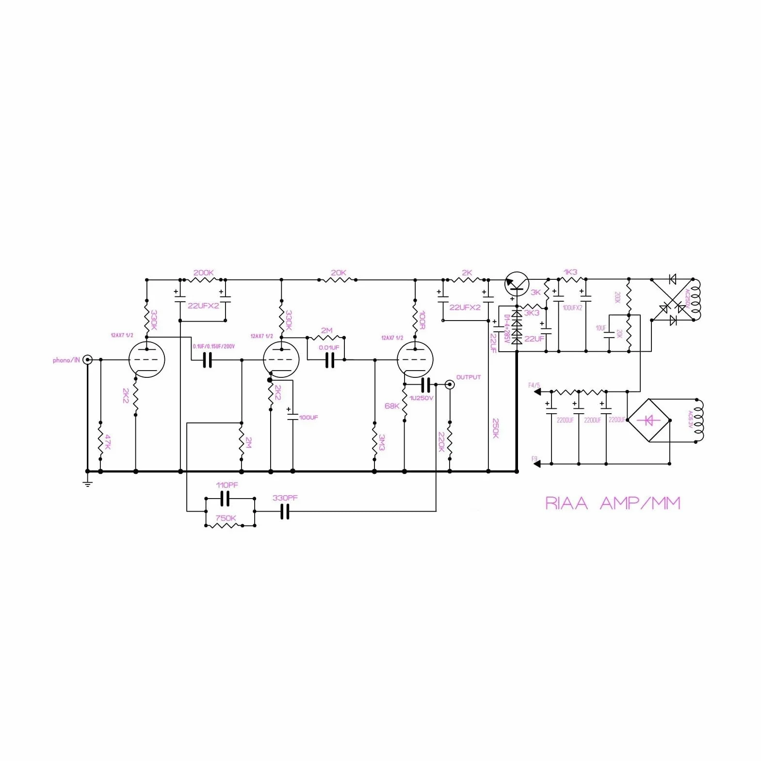 Ejoyous Płytka Drukowana Wzmacniacza Gramofonowego, Płytka PCB Mm Gramofonu, 130 X 285 Mm z konstrukcją 12AX7 X 3, Kompletne Komponenty, dla Entuzjastów LP HiFi Audio