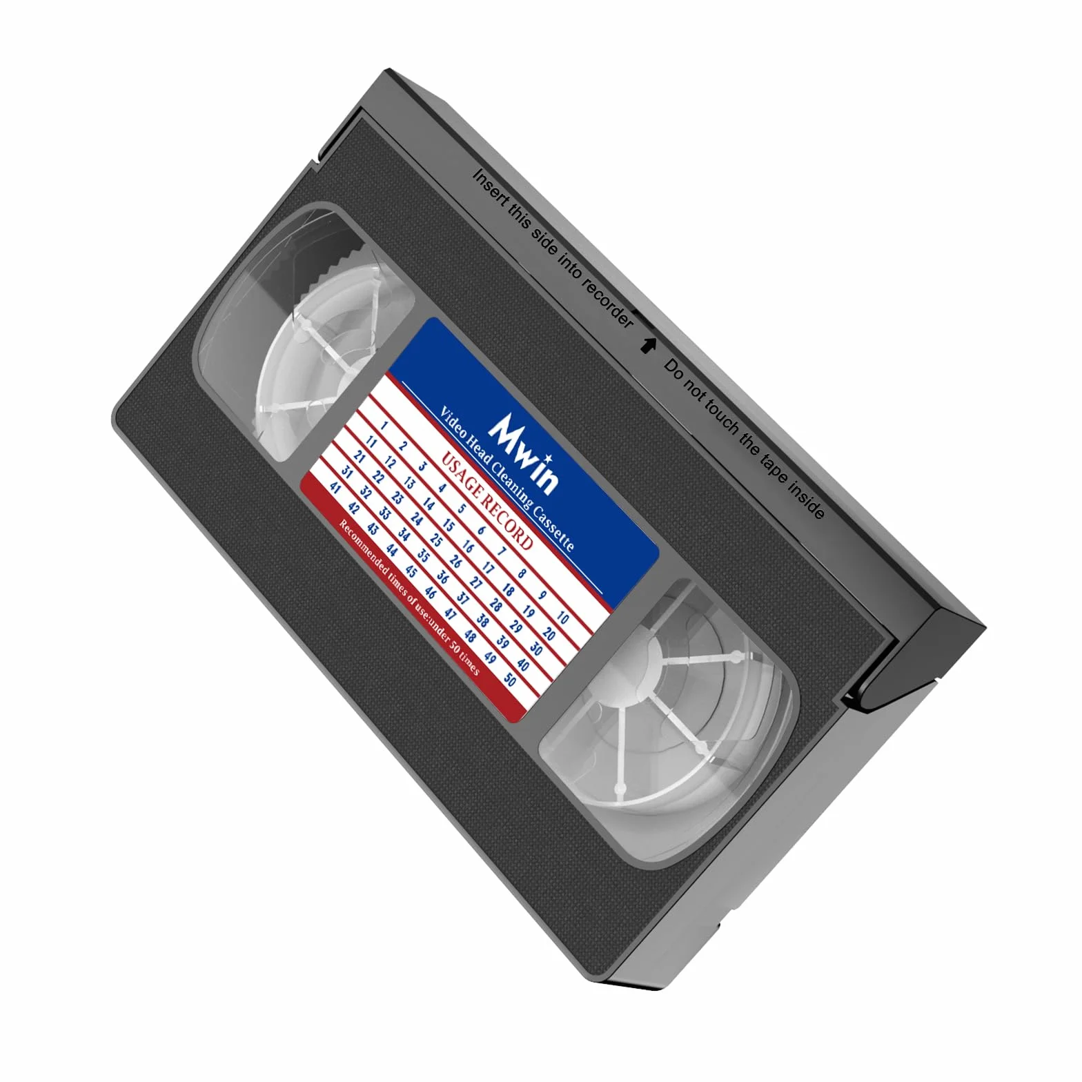 Mwin VHS - Czyszczenie głowicy VHS/VCR, Wielorazowa taśma czyszcząca do wideo, Technologia sucha - Bez płynu