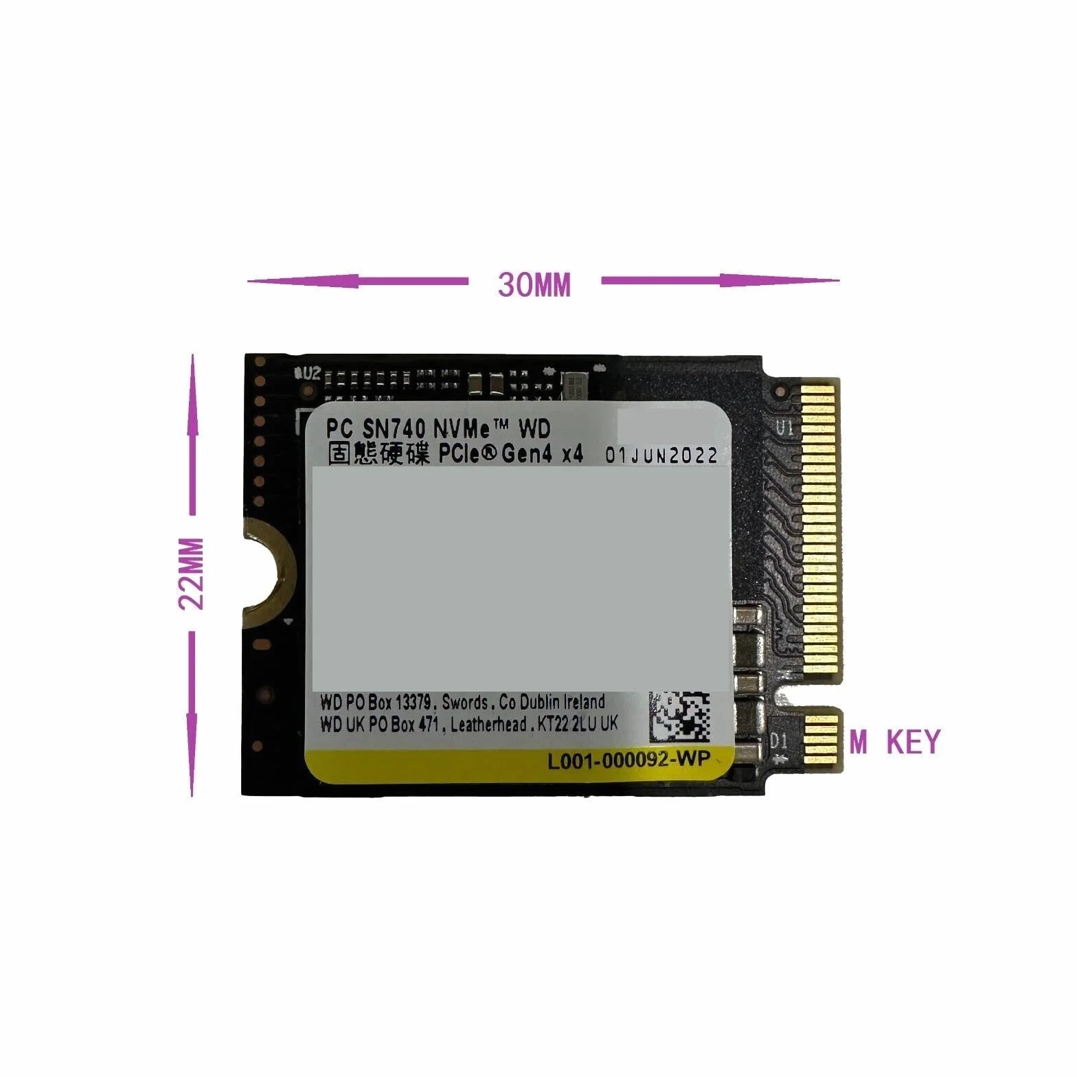 WD SN740 256 GB SSD M.2 2230 30 mm NVMe PCIe 4.0 Gen 4 x 4 (OEM)