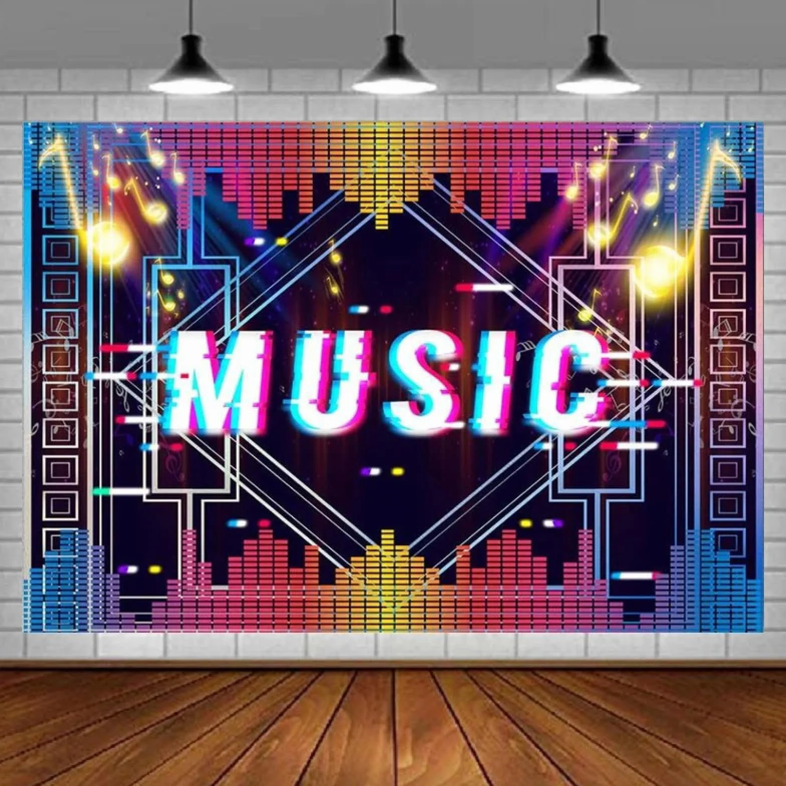 Dyskoteka Fotografia Tło Klub Nocny Muzyka Symbol Brokat Błyszczący Karnawał Tło Wesołych Urodziny Impreza Karaoke Decor