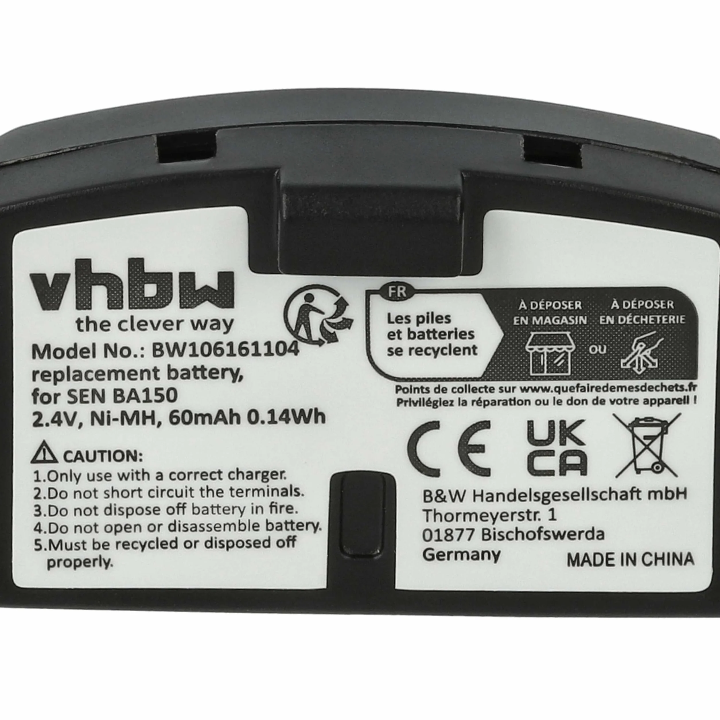 vhbw 10 x bateria zamiennik dla Sennheiser BA151, BA150, BA152 do bezprzewodowych słuchawek (60 mAh, 2,4 V, NiMH)