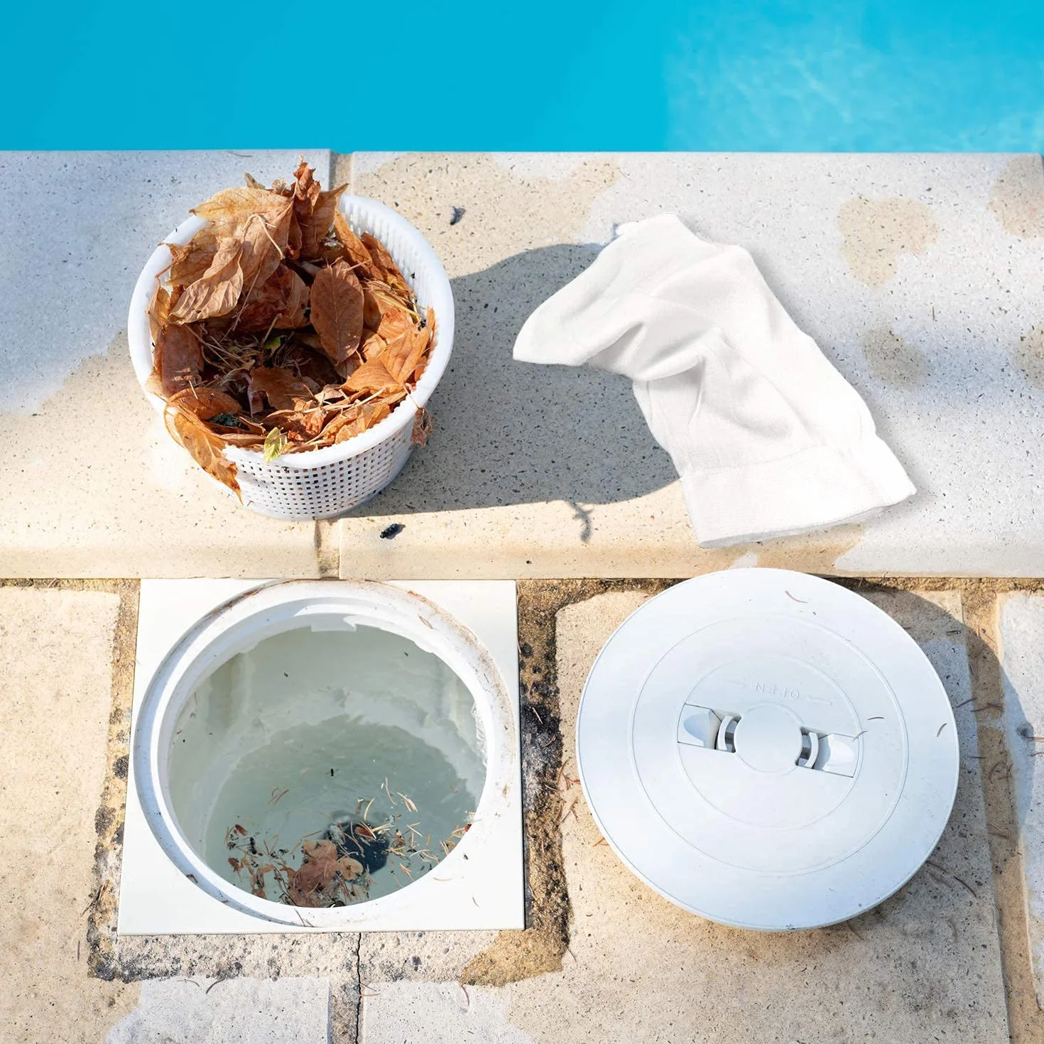 MEISHANG 20 szt. skarpet do skimmera basenowego, idealne ochraniacze filtrów do ochrony filtrów, filtr siatkowy, siatka, skimmer, duże skarpety do basenu, skimmer