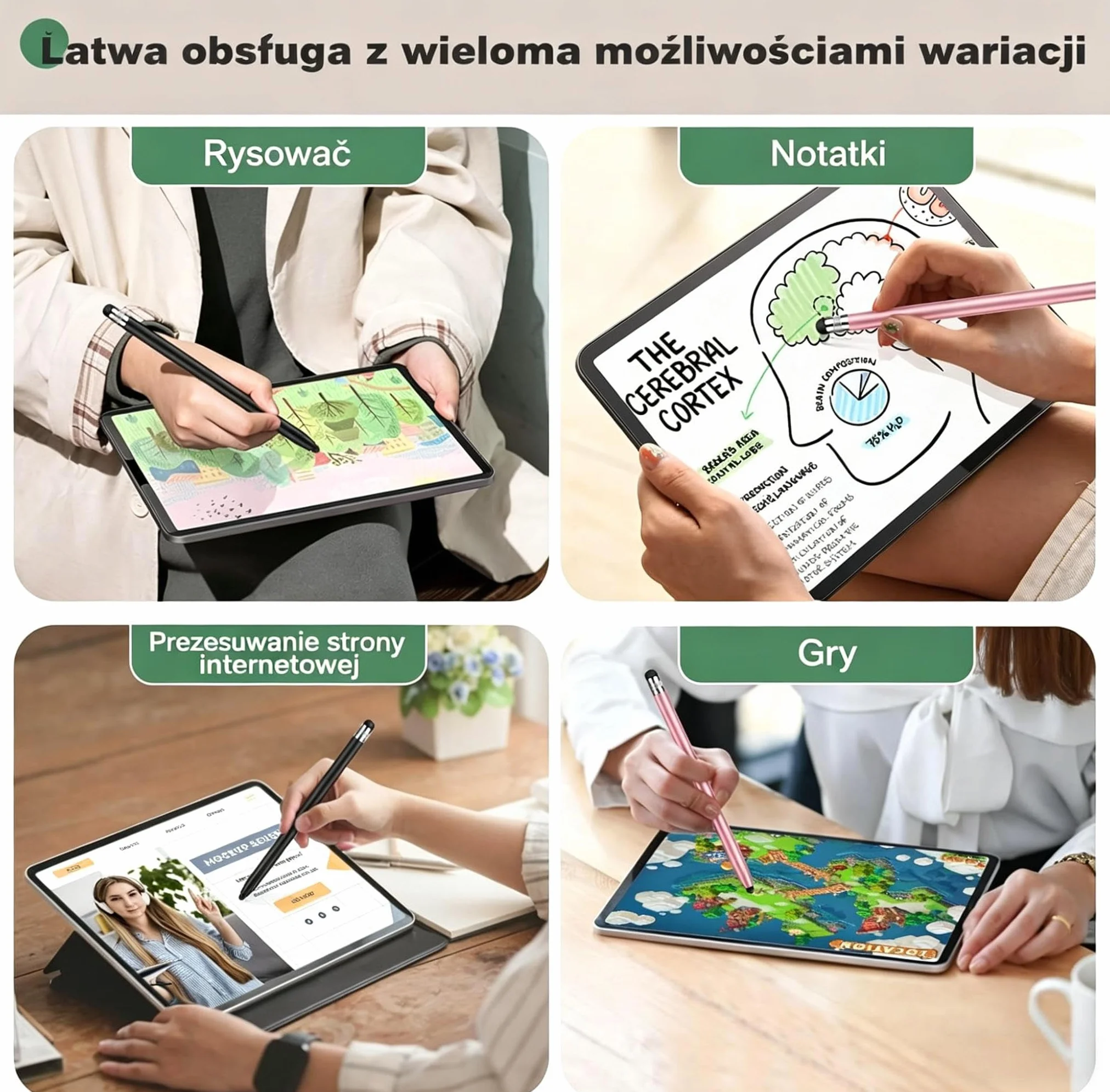 MEKO rysik do iPad, tabletów rysiki do telefonu słuchawka, 2 sztuki, gumowy prysznicowy o tabletu iPhone smartfona ipada Pro Mini, Samsung,Switch,Huawei, Xiaomi, Surface itd, czarny różowe złoto