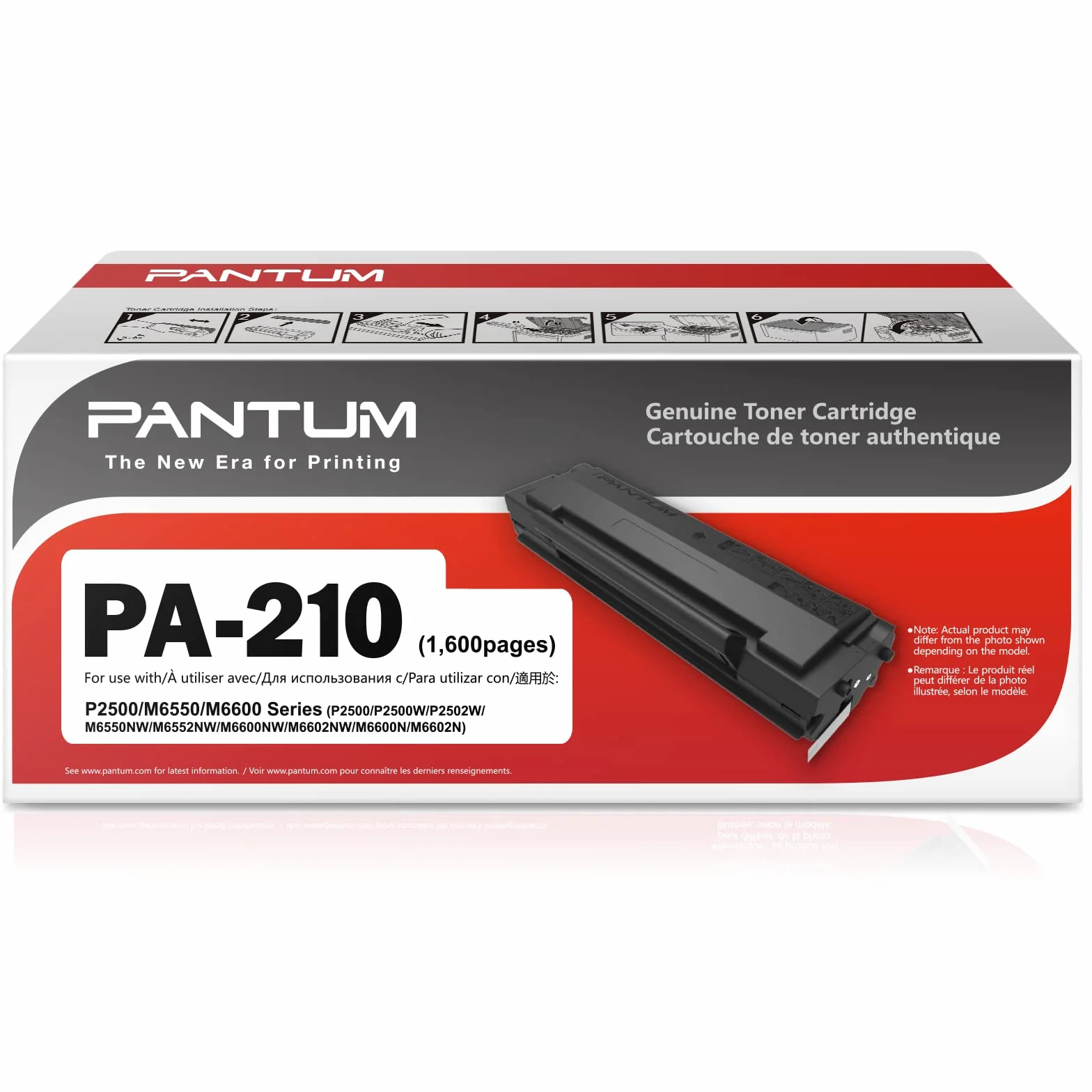 PANTUM Oryginalny czarny toner PA-210L kompatybilny z drukarkami P2500W P2502W P2508W M6500NW M6550NW M6558NW M6600NW M6608NW, pojemność do 1000 stron