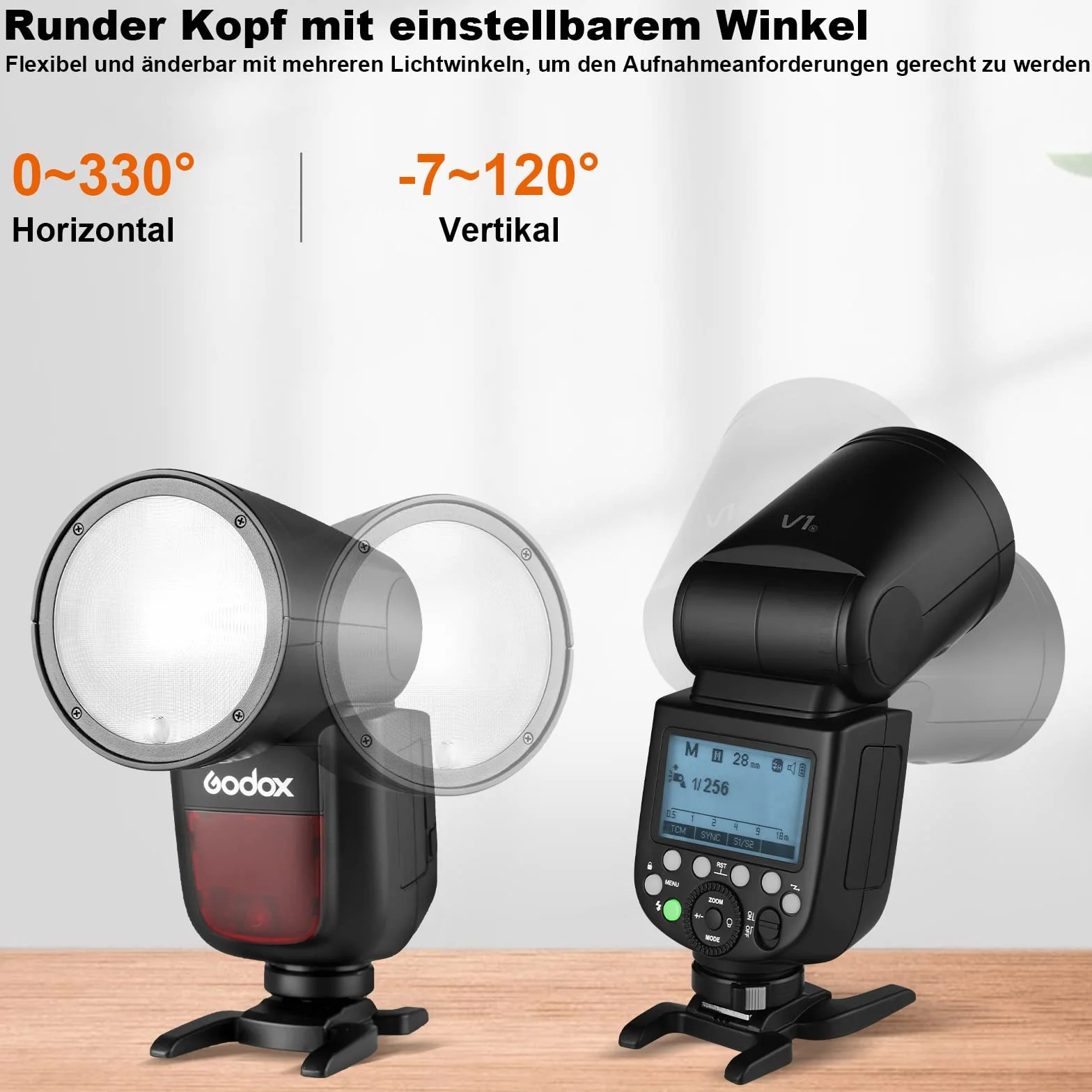 Godox Zestaw V1-S TTL okrągła głowica lampy błyskowej, lampa błyskowa 2,4G 1/8000 HSS Speedlite 76 W z baterią i akcesoriami GODOX AK-R1, głowica Speedlight kompatybilna z lustrzanką Sony