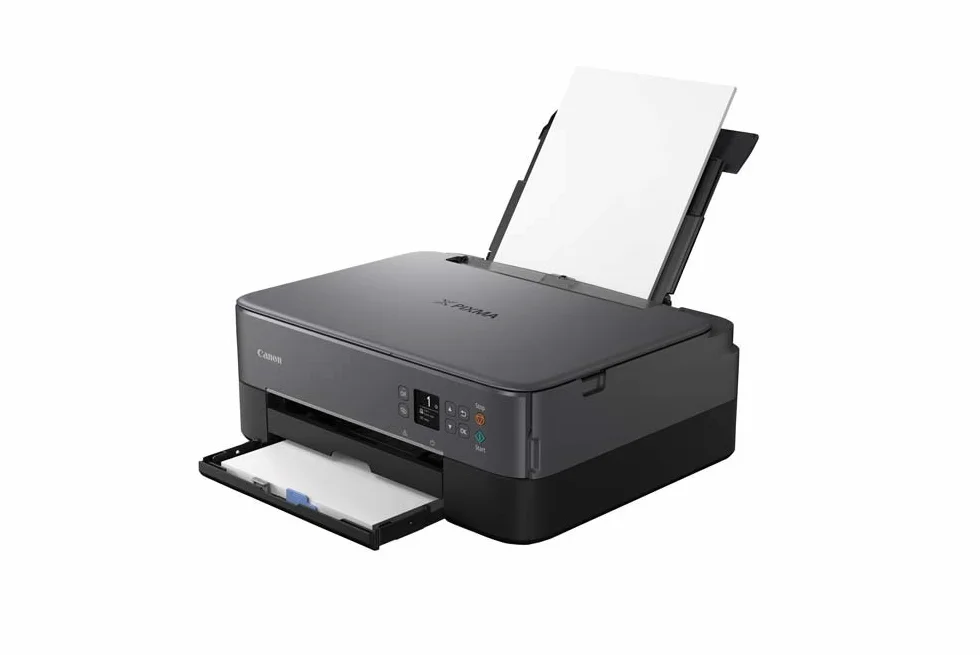 Canon PIXMA TS5350 kolorowa drukarka atramentowa, urządzenie wielofunkcyjne DIN A4 (skaner, kopiarka, OLED, 4800 x 1200 dpi, USB, Wi-Fi, druk dwustronny, 2 podajniki papieru), czarna