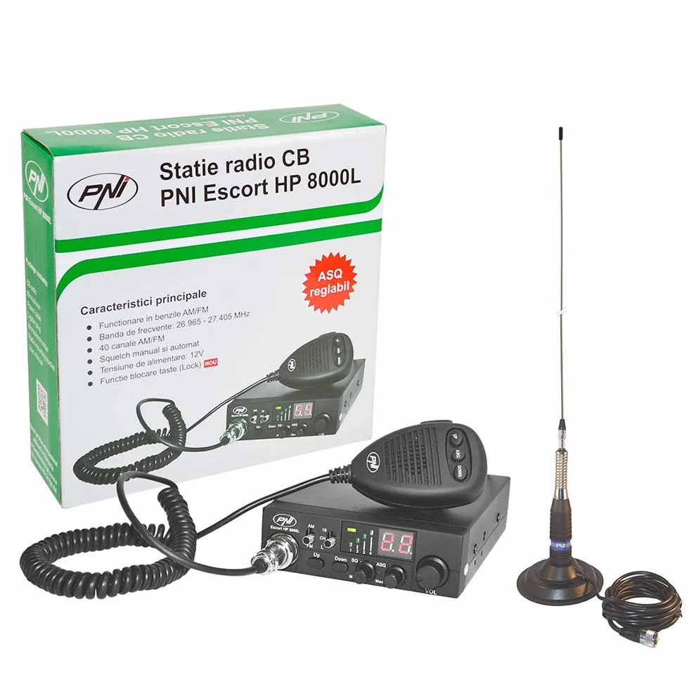 PNI CB Funk Escort HP 8000L ASQ z anteną CB ML160 z podstawą magnetyczną