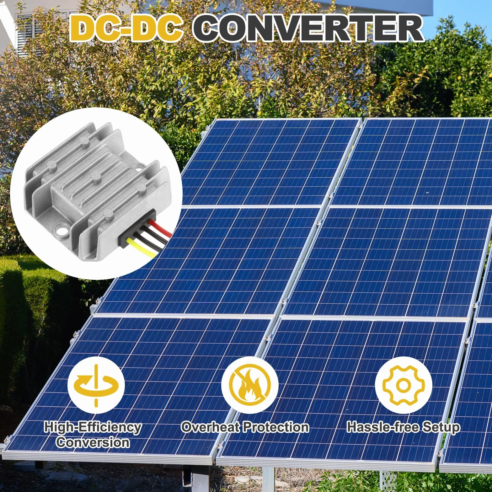 QUARKZMAN Konwerter mocy Dc 12V/24 V na DC 9 V 10 A 90 W reduktor napięcia, wodoodporny konwerter Ip67, moduł zasilający, adapter do samochodu, ciężarówki, układu solarnego