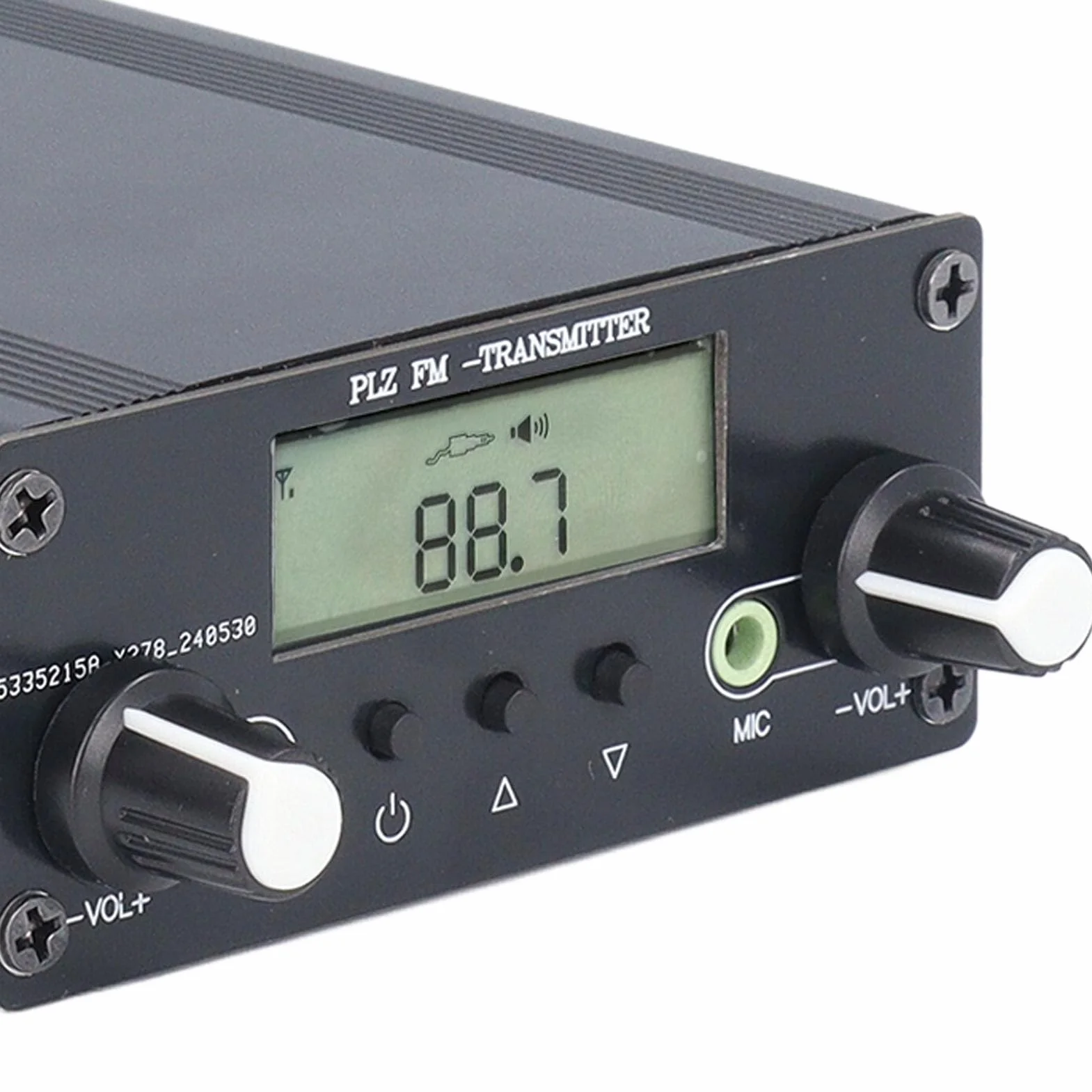 Naroote Nadajnik Stereo FM, Nadajnik Transmisji FM DC12V, Stacja Radiowa Dalekiego Zasięgu z Gniazdem Dźwiękowym Mikrofonu 3,5 Mm i Zasięgiem 76–108 MHz dla Kin, Domów i Bibliotek