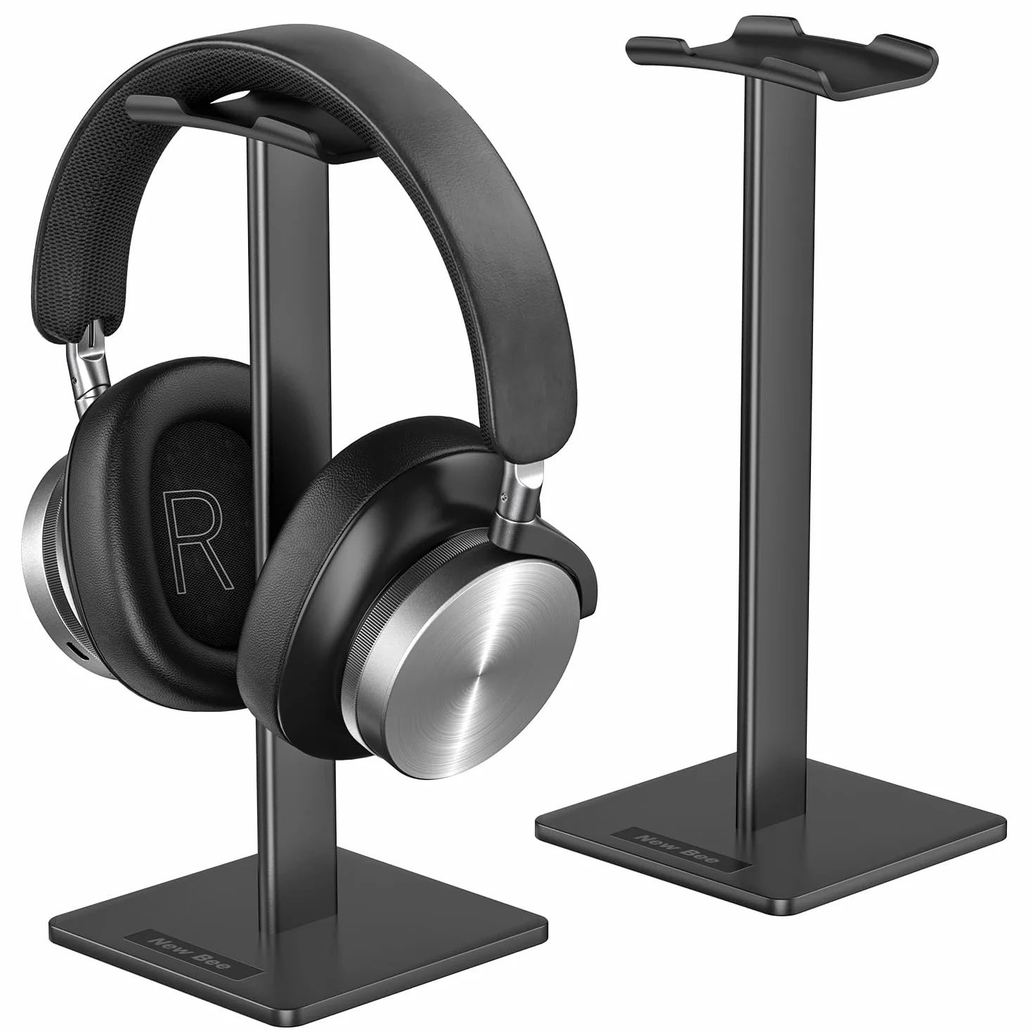 New Bee uniwersalny uchwyt na słuchawki do Sennheiser, Sony, Audio-Technica, Bose, Shure, AKG, zestaw słuchawkowy do gier i zestaw słuchawkowy z wyświetlaczem, aluminium + TPU + ABS, czarny