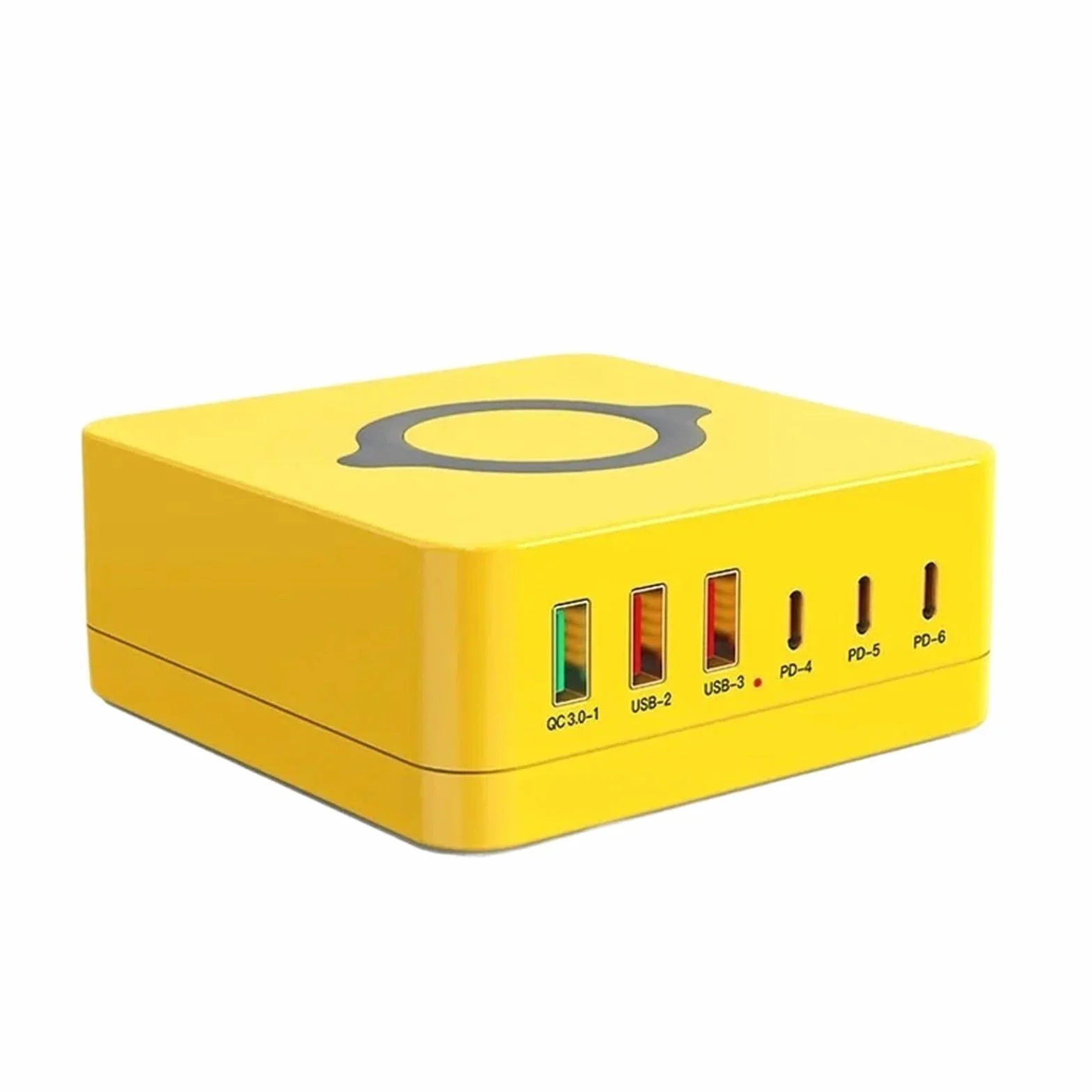 Stacja Ładująca USB 140 W Z 6 Portami Szybka Bezprzewodowa Podstawka QC PD3.0 Szybkie Ładowanie 65 Do Tabletu Laptopa MożLiwość Szybkiego łAdowania(Yellow)