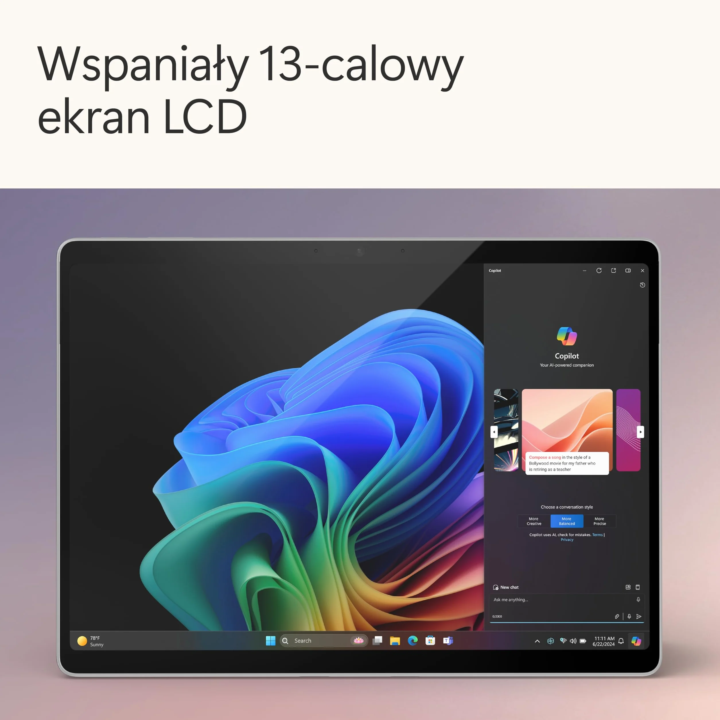 Microsoft Surface Pro | Copilot+ PC | 13-calowy ekran dotykowy | Snapdragon® X Plus (10 rdzeni) | 16 GB pamięci RAM | 256 GB SSD | najnowszy model, 11. edycja | platyna