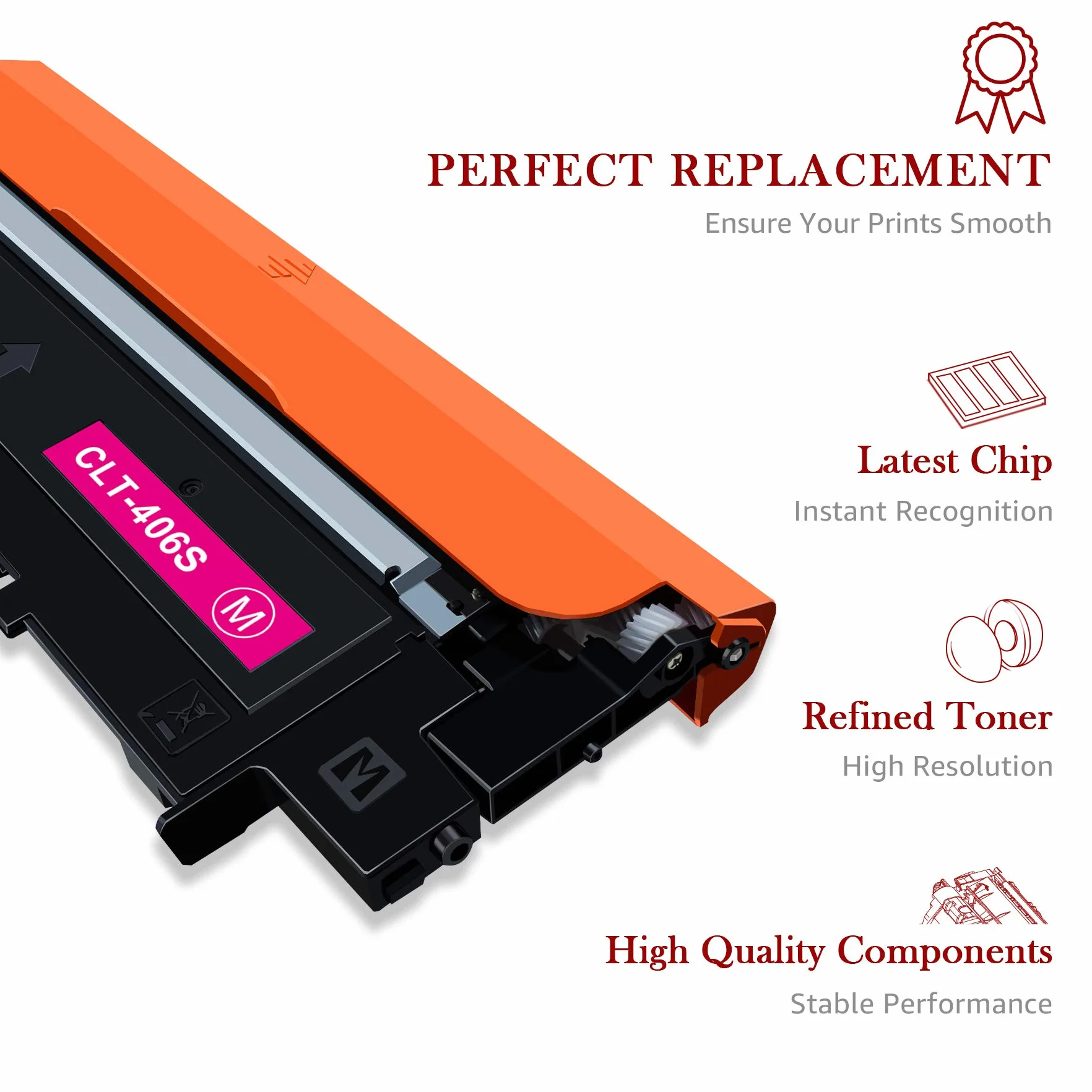 Toner Kingdom Zamiennik kompatybilny z Samsung CLT-406S CLT-P406C CLT-K406S toner do Samsung Xpress SL C410W C460FW C460W C463W CLP-360 360N CLP-365 365W CLX-3300 CLX-3305 CLX-3333 05W