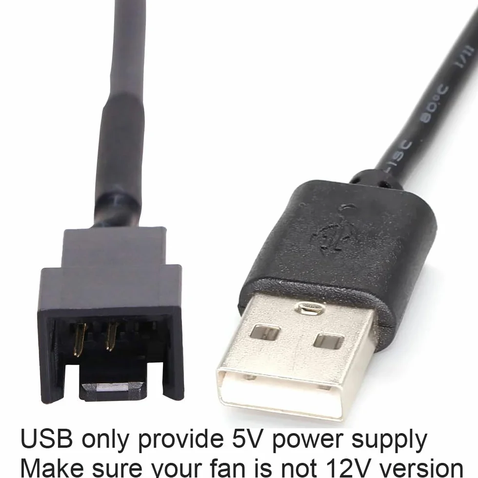 Gebildet Kabel USB na 3-pinowy/4-pinowy PWM 5V z przyciskiem regulacji prędkości wentylatora i włącznikiem/wyłącznikiem - zestaw 3 szt