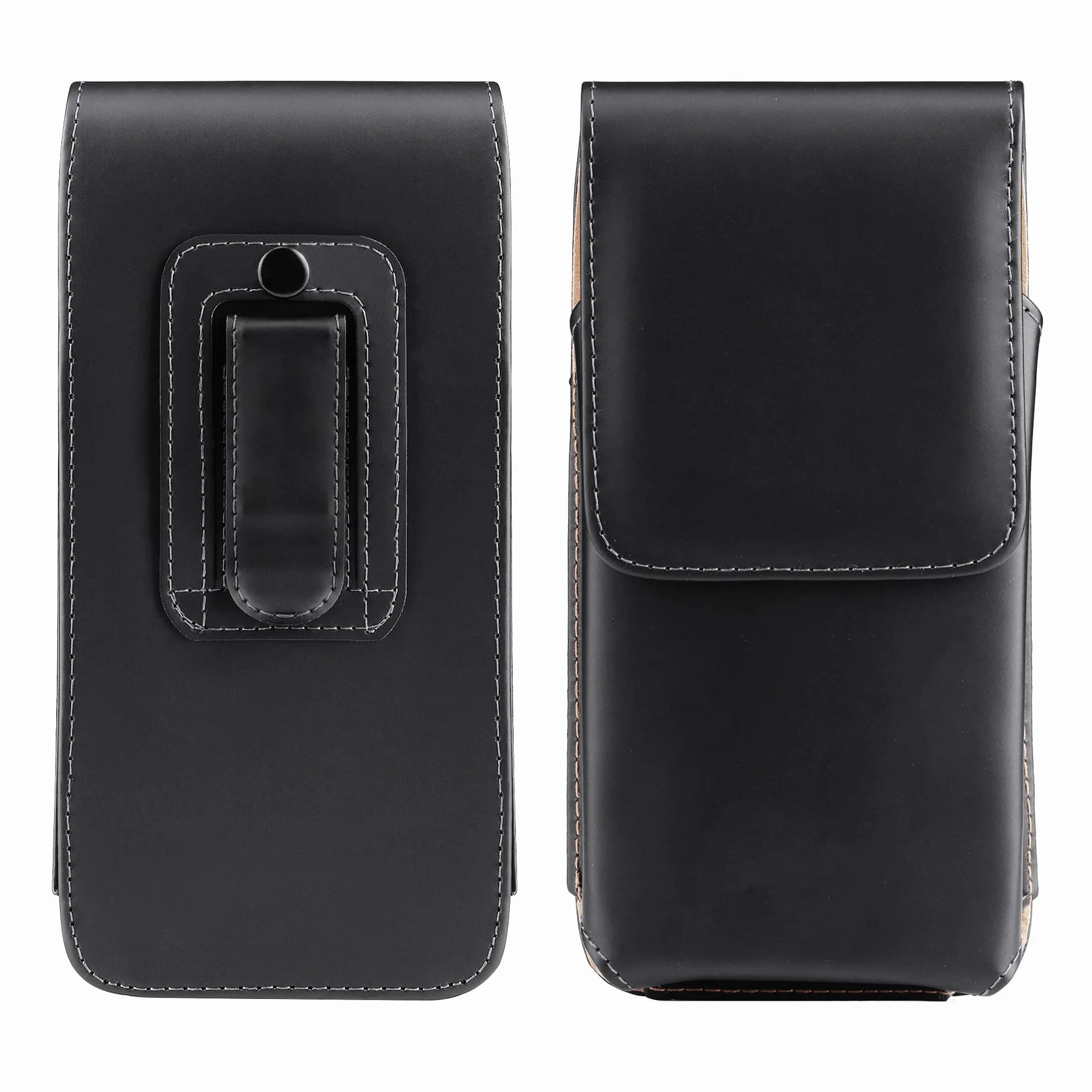 kwmobile Etui na pasek 17,2 x 8 cm na telefon komórkowy - uniwersalne etui na pasek ze sztucznej skóry - torba na smartfon z haczykiem - czarne