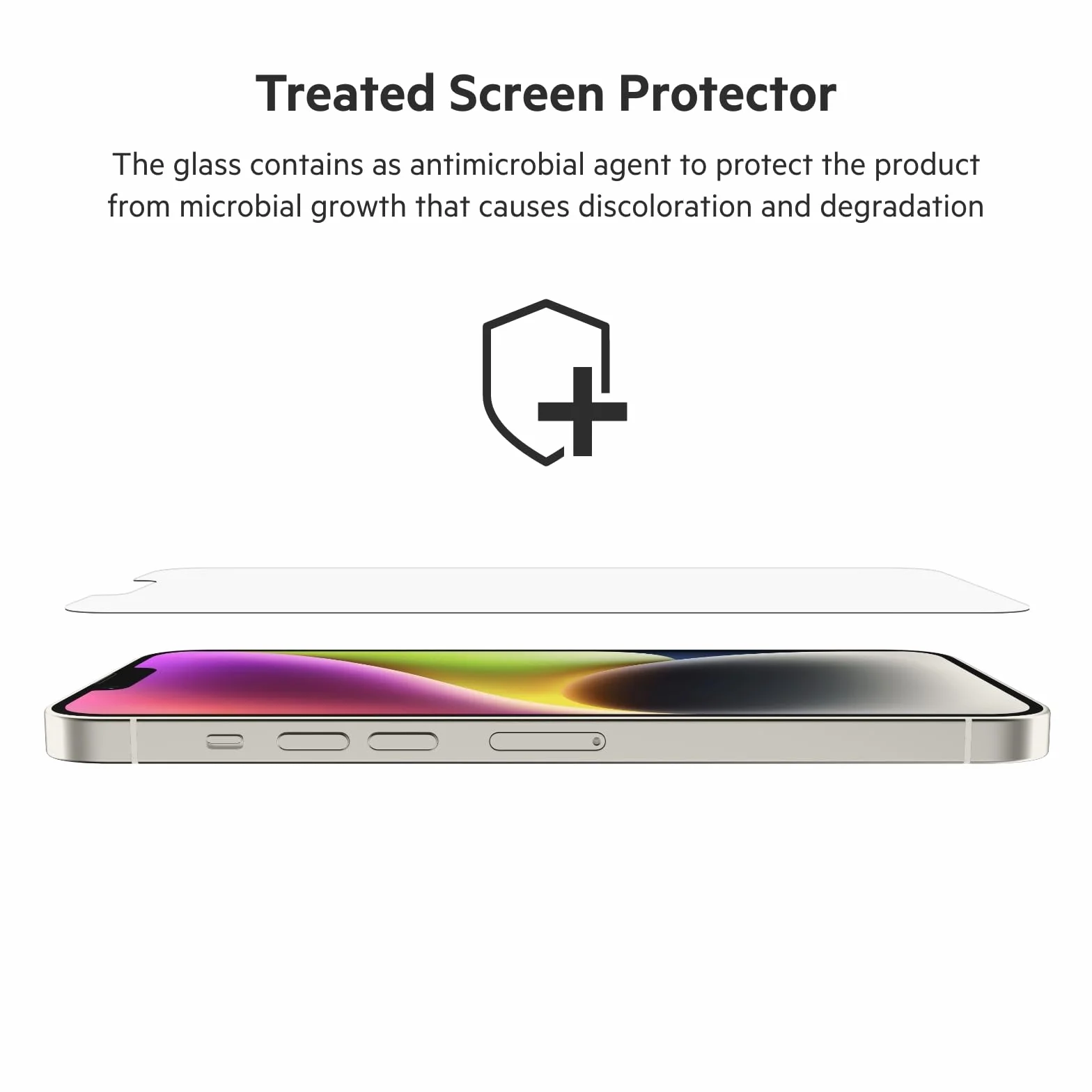 Belkin iPhone 13 Pro Max folia ochronna na ekran UltraGlass, antybakteryjna, łatwa aplikacja bez pęcherzyków powietrza z dołączoną tacą pomocniczą