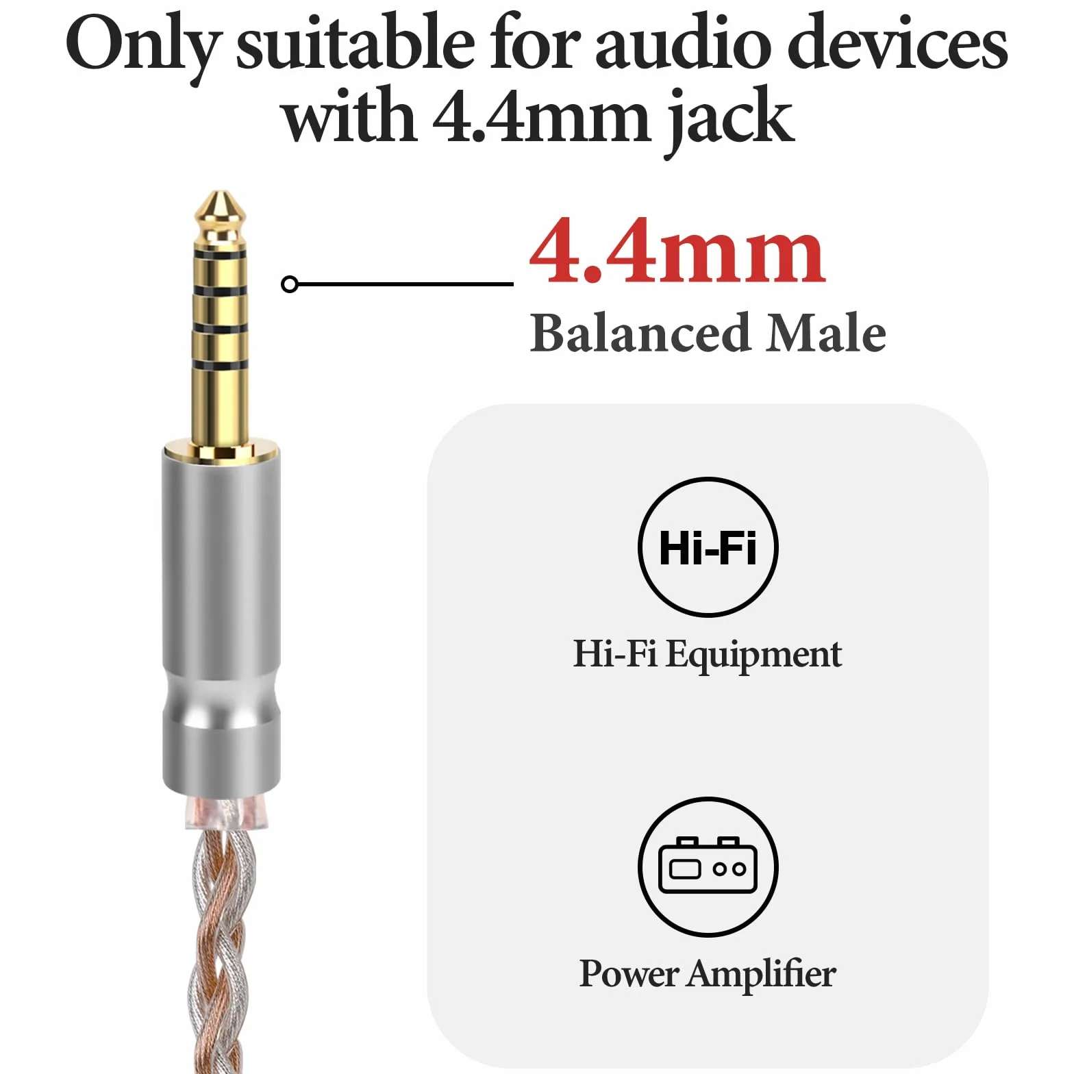 Geekria Apollo Srebrzony kabel audio do aktualizacji 4,4 mm na 2,5 mm kompatybilny z Sennheiser HD620S HD599 HD598 HD560S HD400PRO HD579 HD569 HD550 HD505, kabel zamienny (4,9 ft/1,5 m)