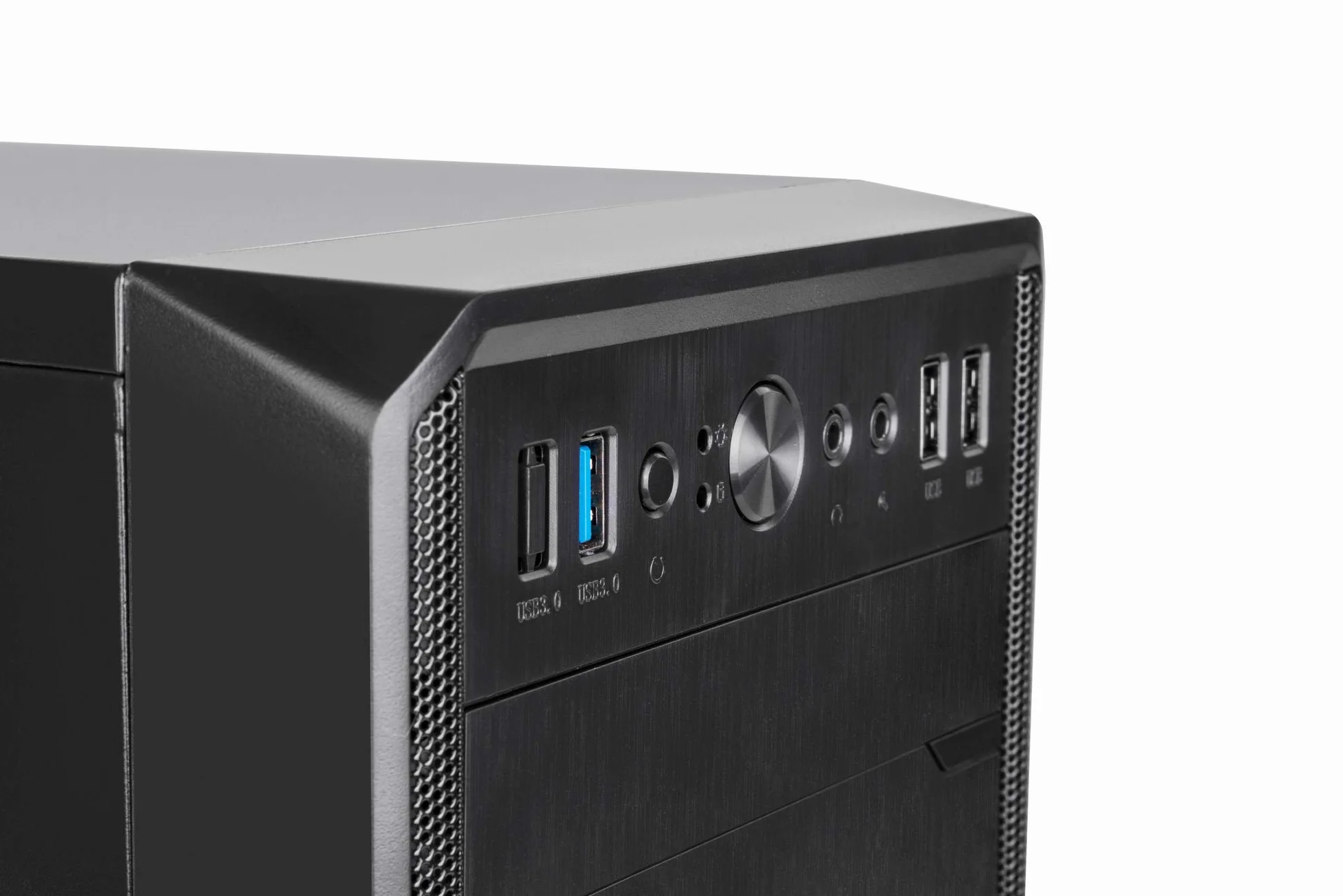 NOX LITE030 -NXLITE030 - obudowa PC, szczotkowana przód, fabrycznie zainstalowany zasilacz ATX 500 W, kompatybilny z płytami ATX, Micro ITX, czarny