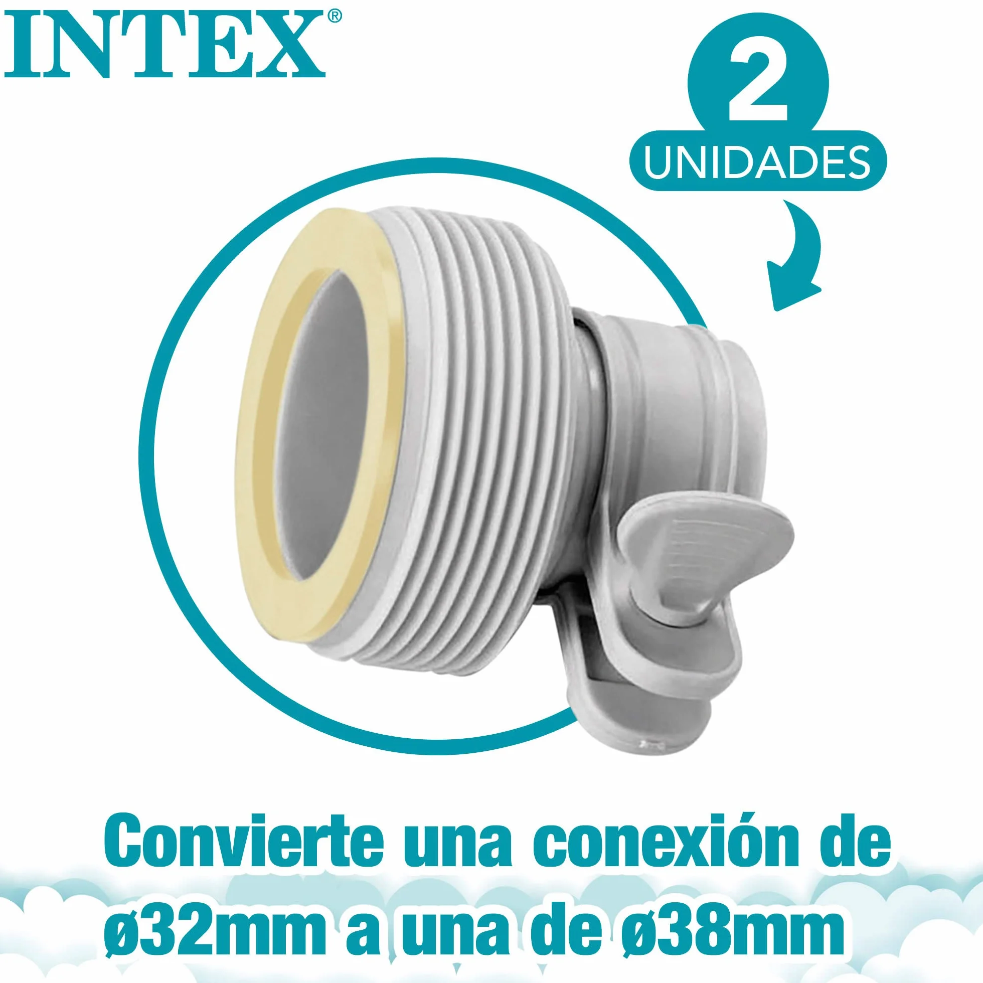 Intex Adapter Typu B do Pomp 2 Sztuki Szary 29061