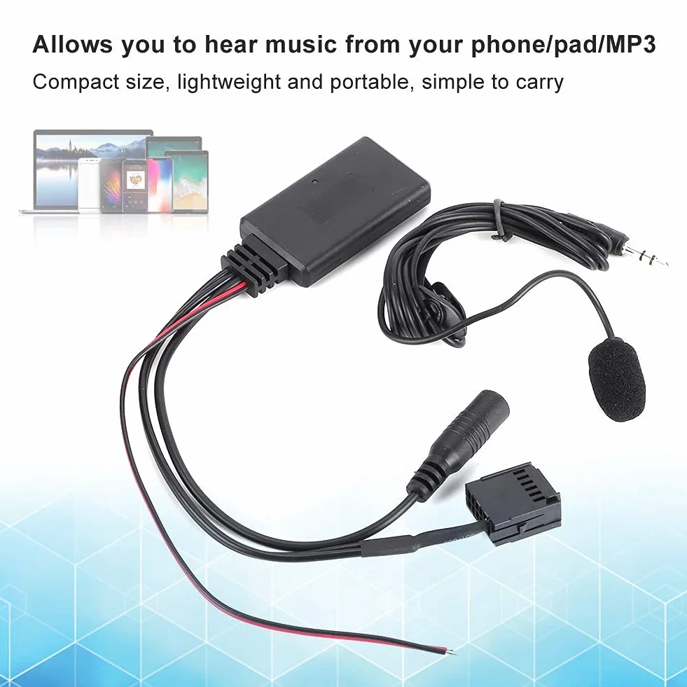 adattatore-KIMISS Adattatore audio Bluetooth, adattatore per cavo AUX-IN Bluetooth do automatycznego mikrofonu dla chiamatu w vivavoce dla Forda Focusa 6000CD
