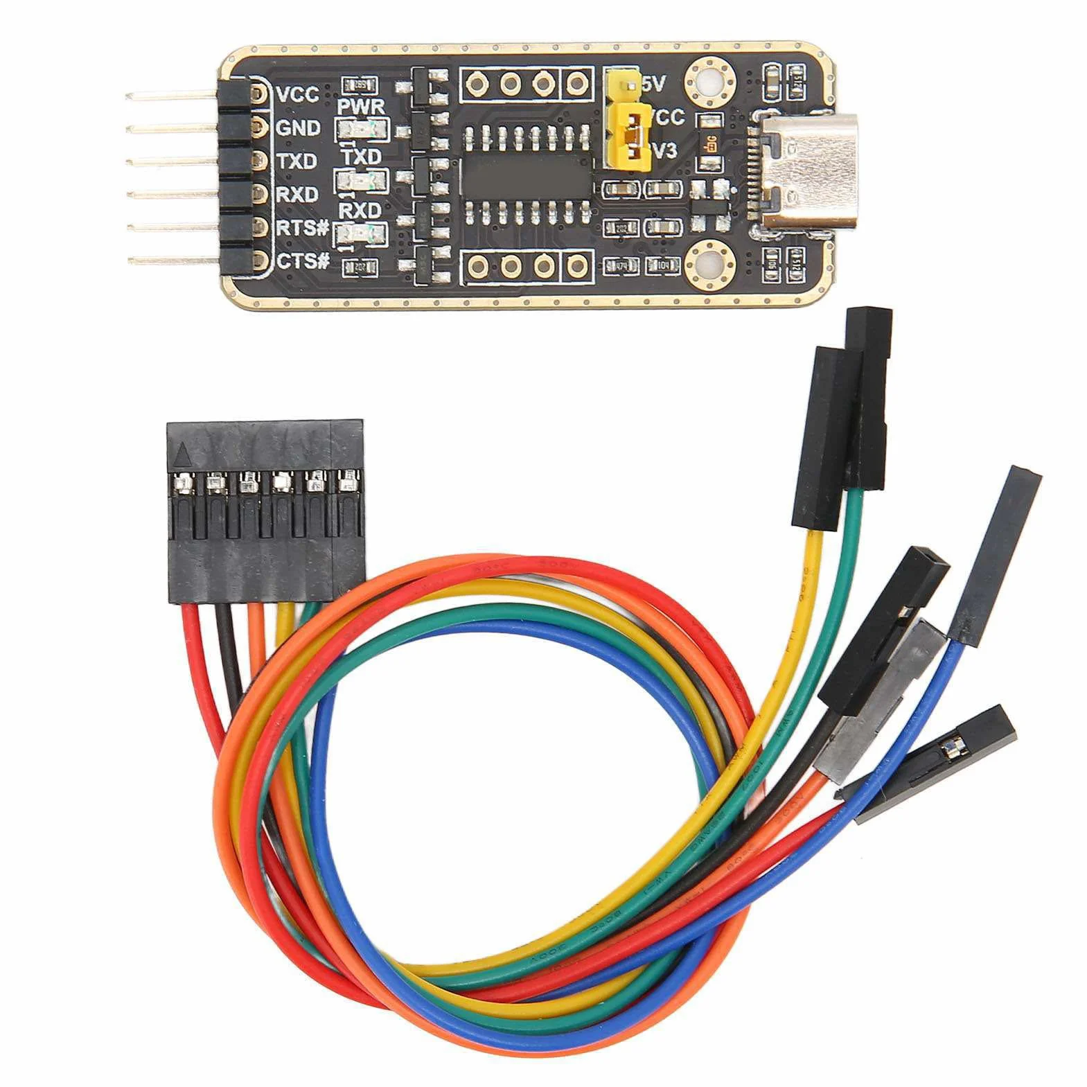 Adapter USB na UART TTL, Moduł Konwertera Szeregowego 6PN, Uniwersalny Moduł Komunikacji Szeregowej, Układ CH343G, Interfejs USB C, Ochrona Przeciwprzepięciowa, dla Systemu