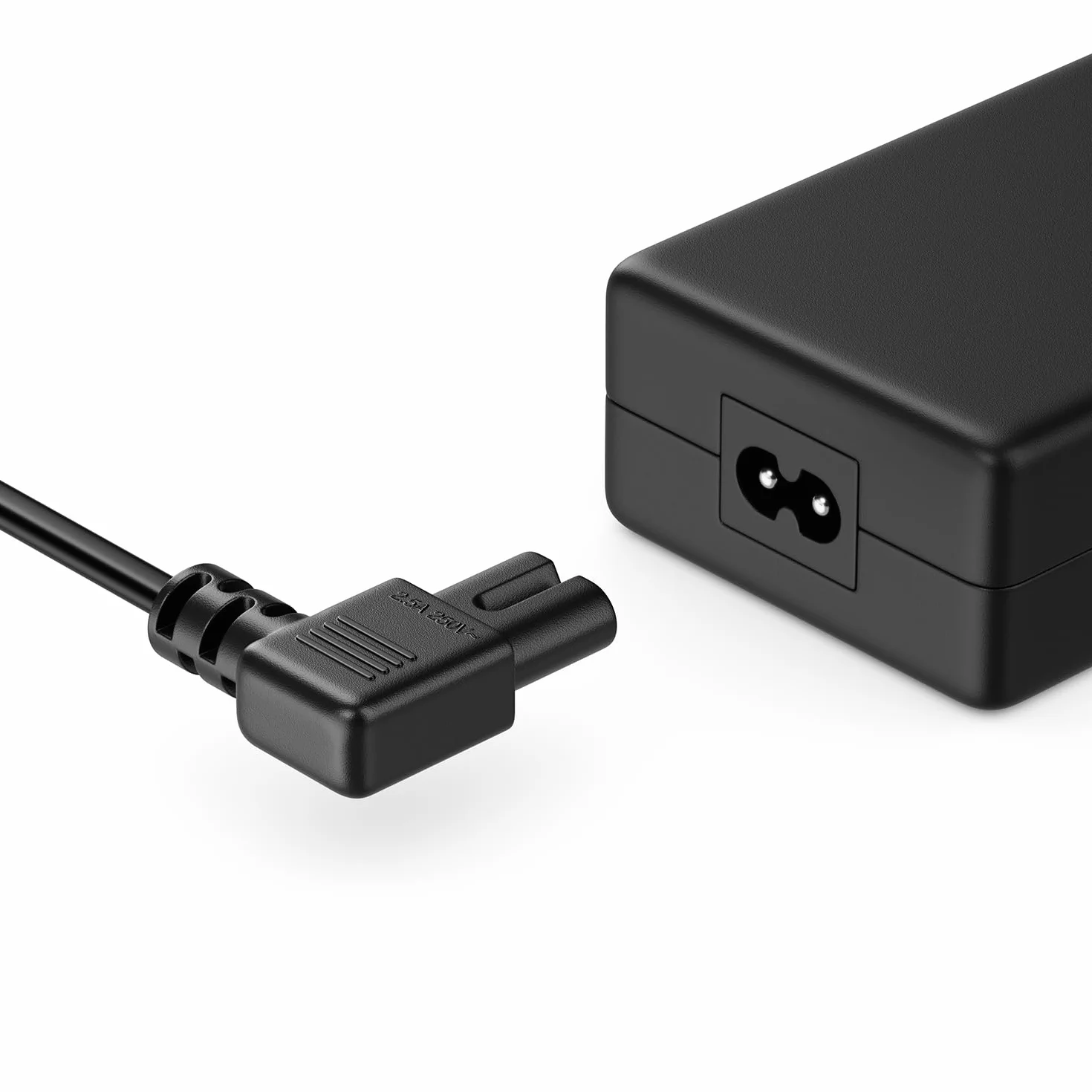 deleyCON 7,5m Kabel Zasilający Przewód Prądu Wtyk Typ C Euro na Gniazdo C7 90° Kątowy Euro Przewód Zasilania do Urządzeń Małych TV Blu-Ray Sprzęt Domowy Zasilacze - Czarny